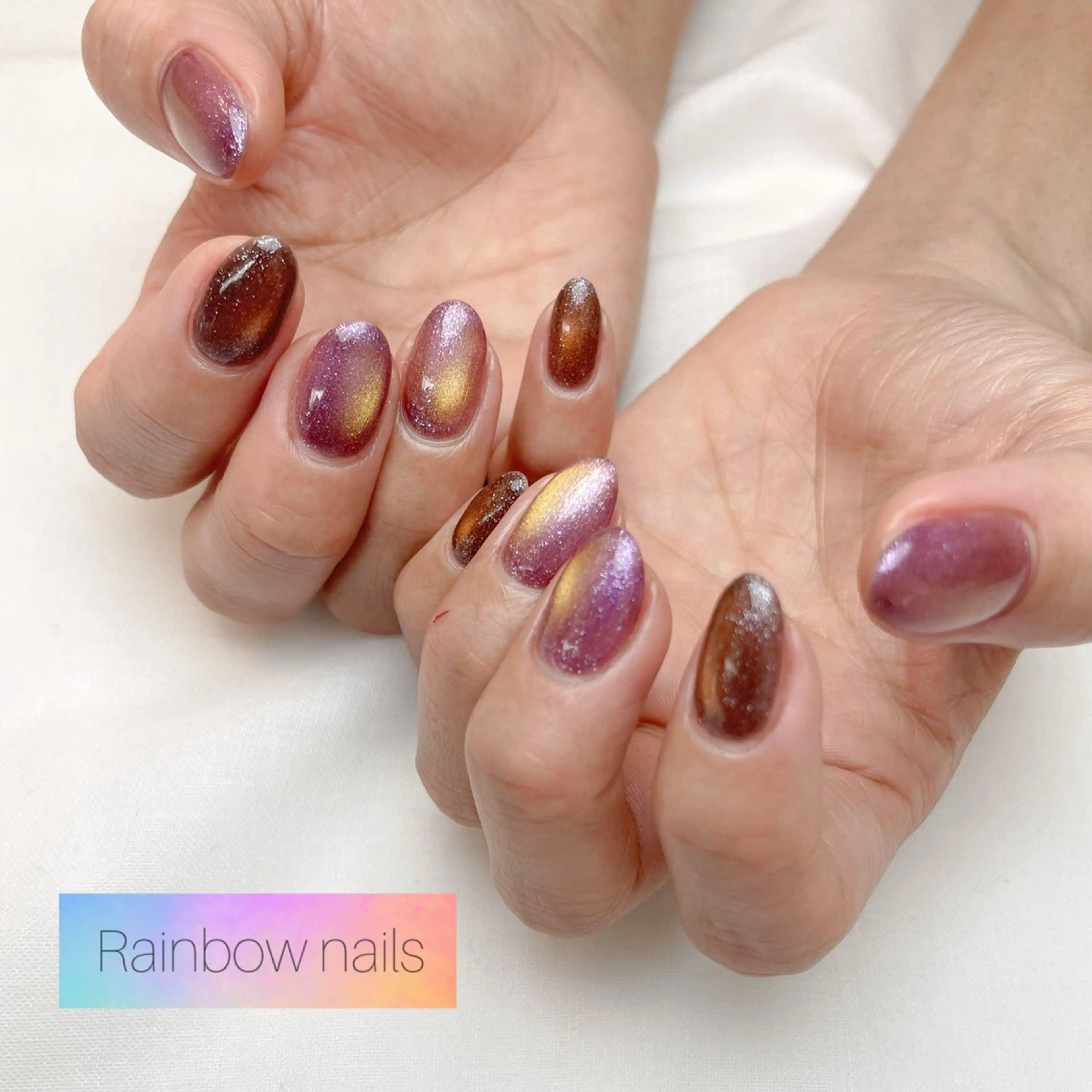 ネイル Rainbow nailsくろちゃんのネイルデザイン