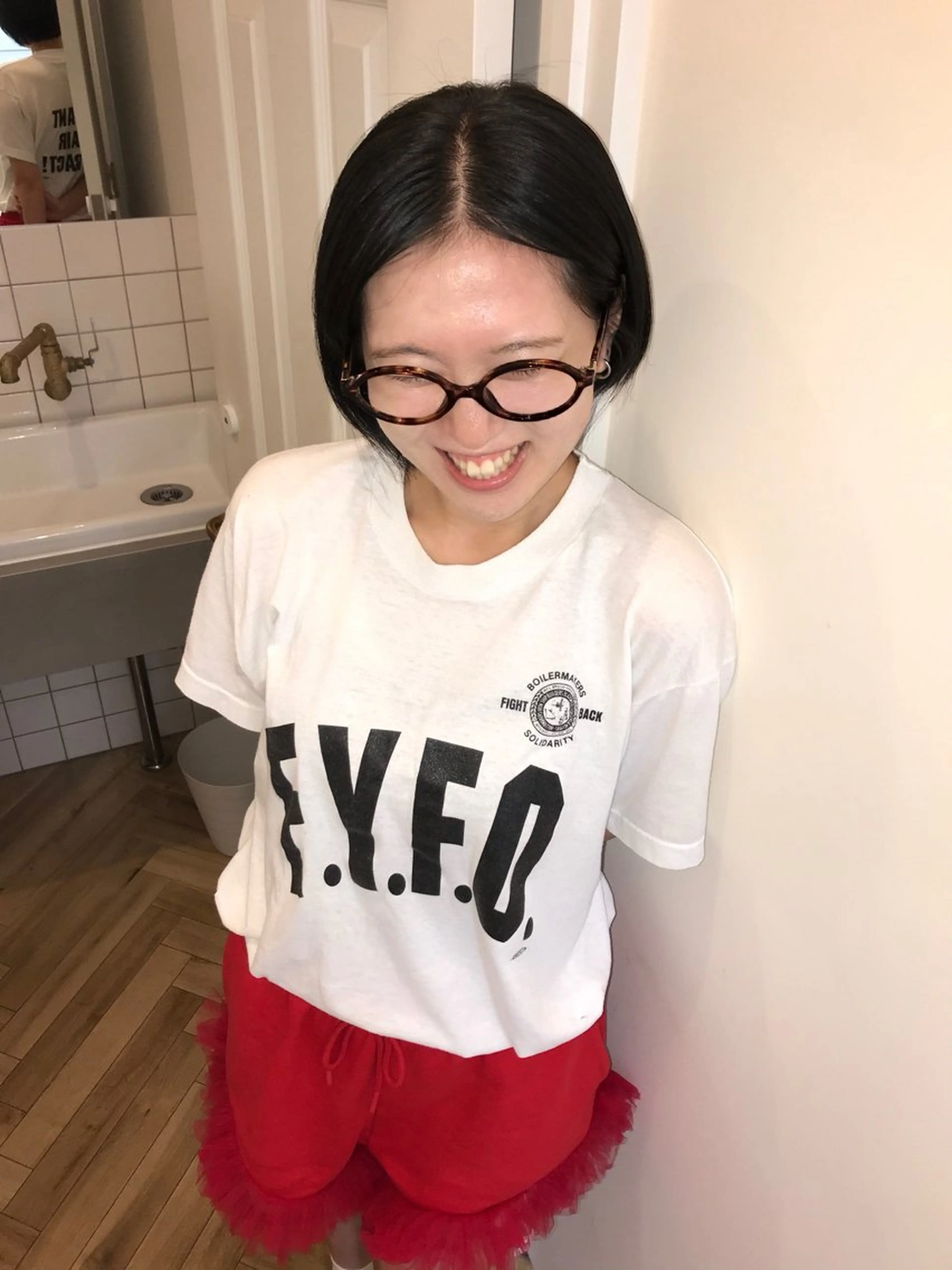 ショート runa/栄/パーマ /ブリーチモデルのヘアスタイル