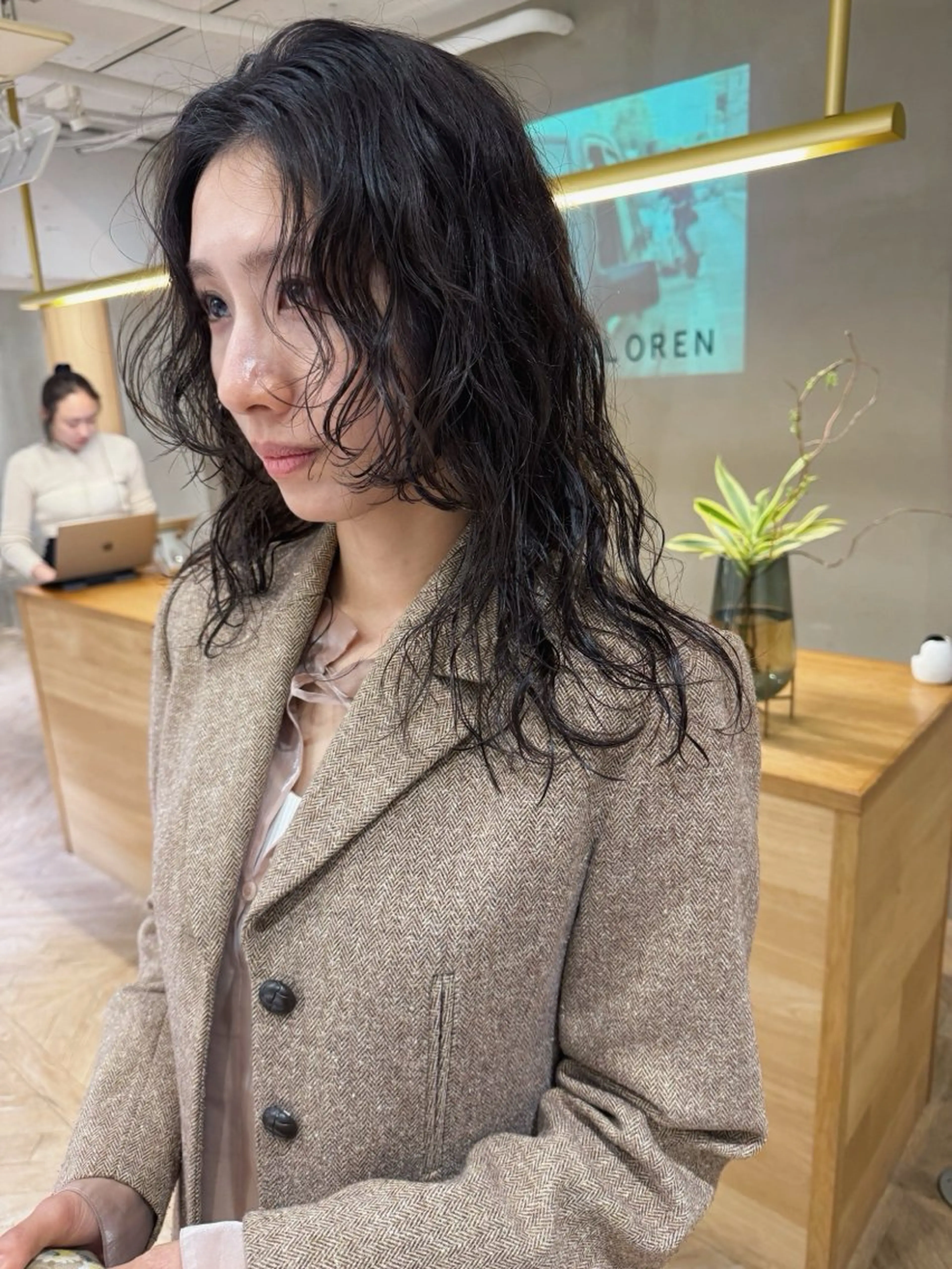 ロング カラー パーマ ヘアアレンジ カット 似合わせレイヤー ＆美髪縮毛矯正のヘアスタイル
