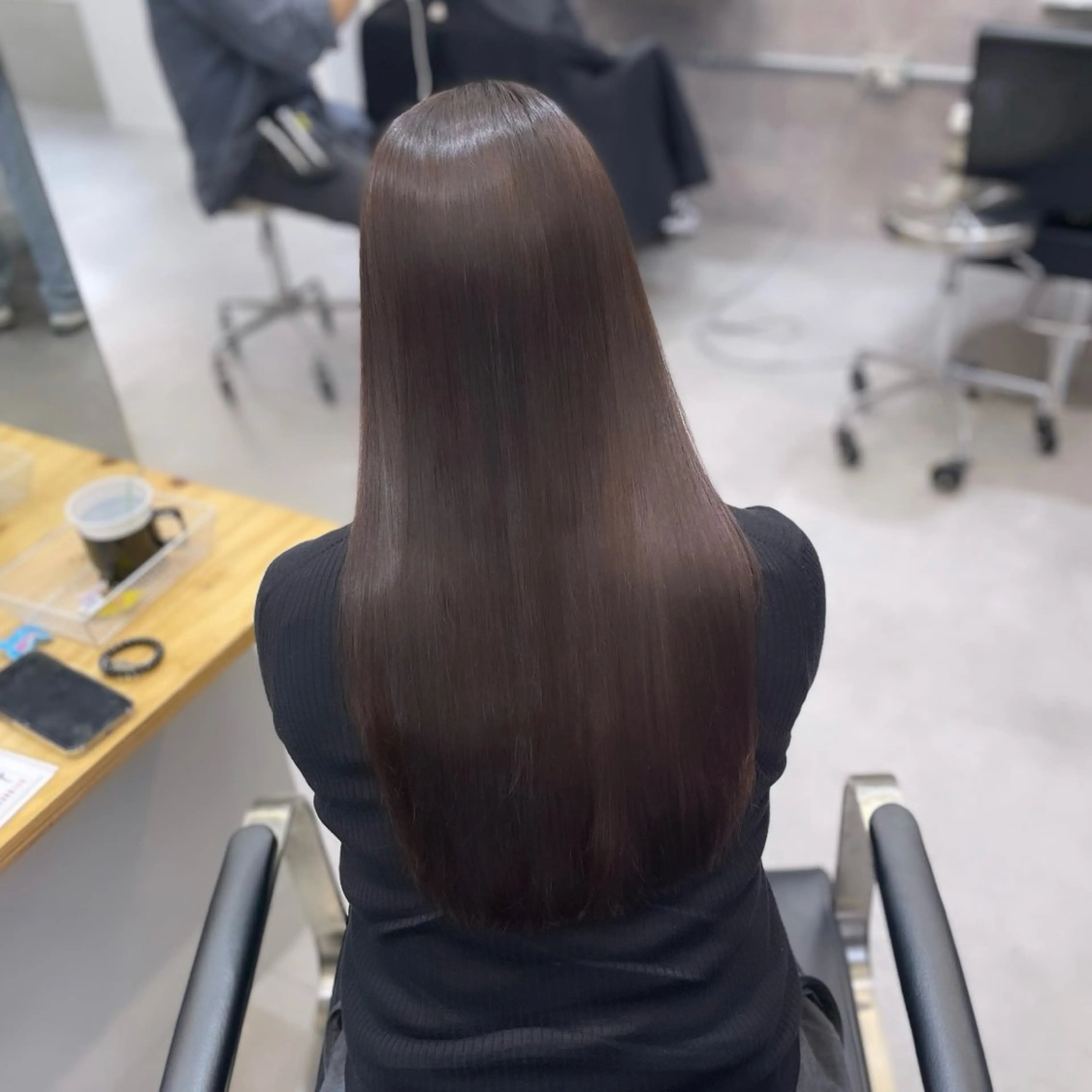 ロング カラー ディープラベンダー ラベンダーカラー 髪質改善 酸性ストレート ヘアカラー Rui/透明感カラー 暖色/レイヤーカットのヘアスタイル