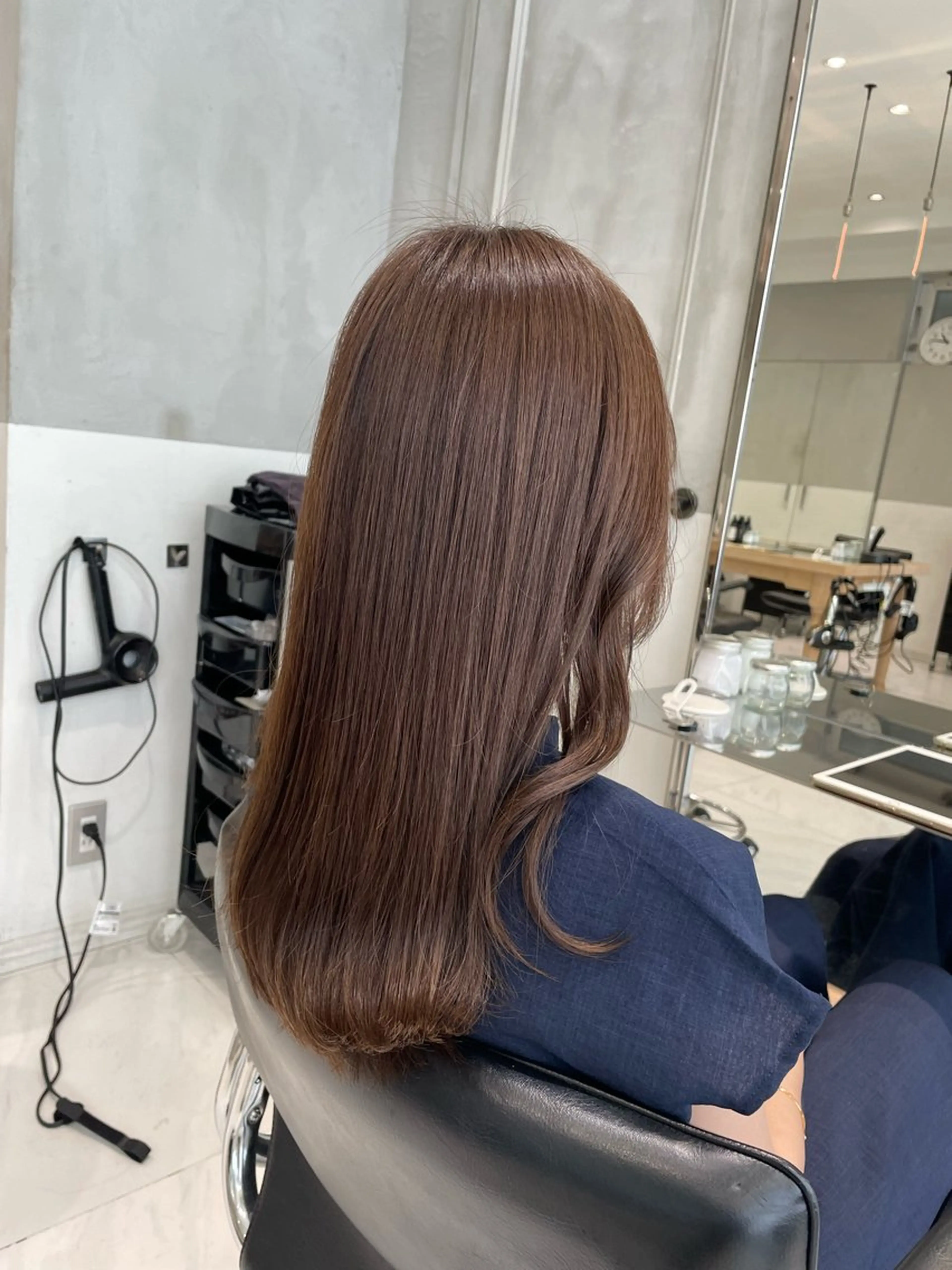 セミロング カット ヘアカラー トリートメント ヘッドスパ ヘアセット オリーブ カラー✨有坂映哉のヘアスタイル