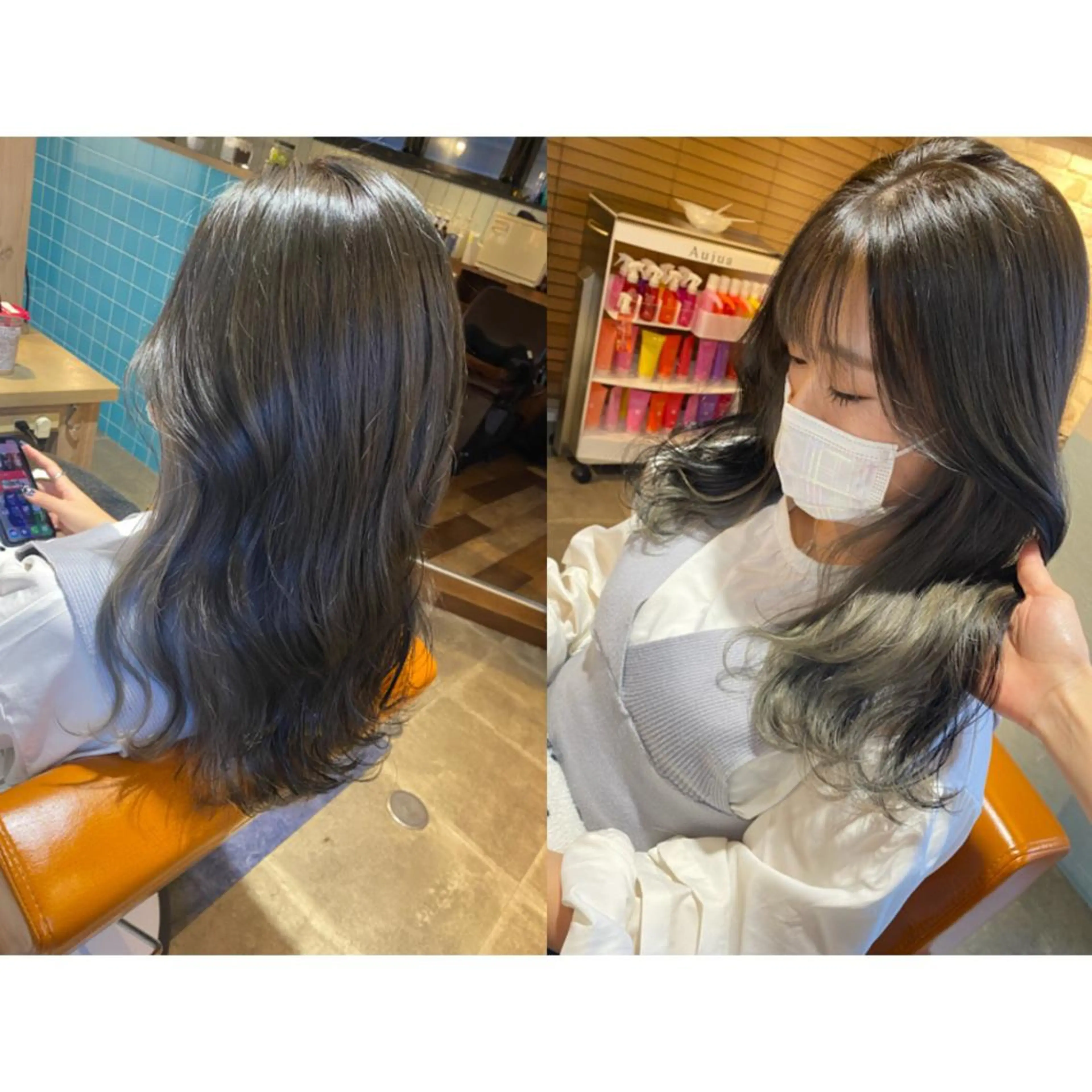 カラー カット ヘアカラー 🐻結んで可愛い hair EMI🐻のヘアスタイル