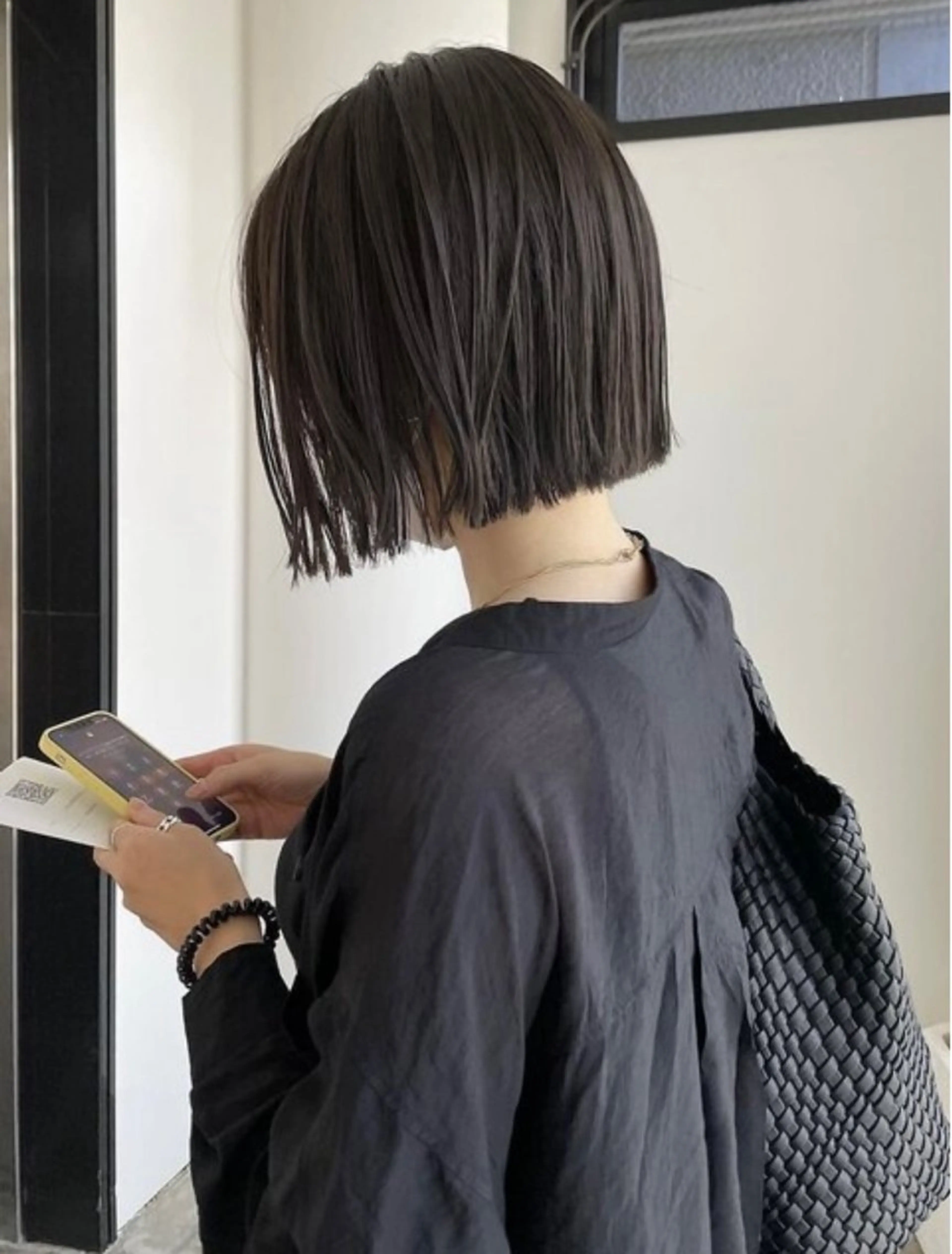 ミディアム ボブ カット ヘアカラー トリートメント 梅田/柔らかカラー/ オオハシ リナコのヘアスタイル