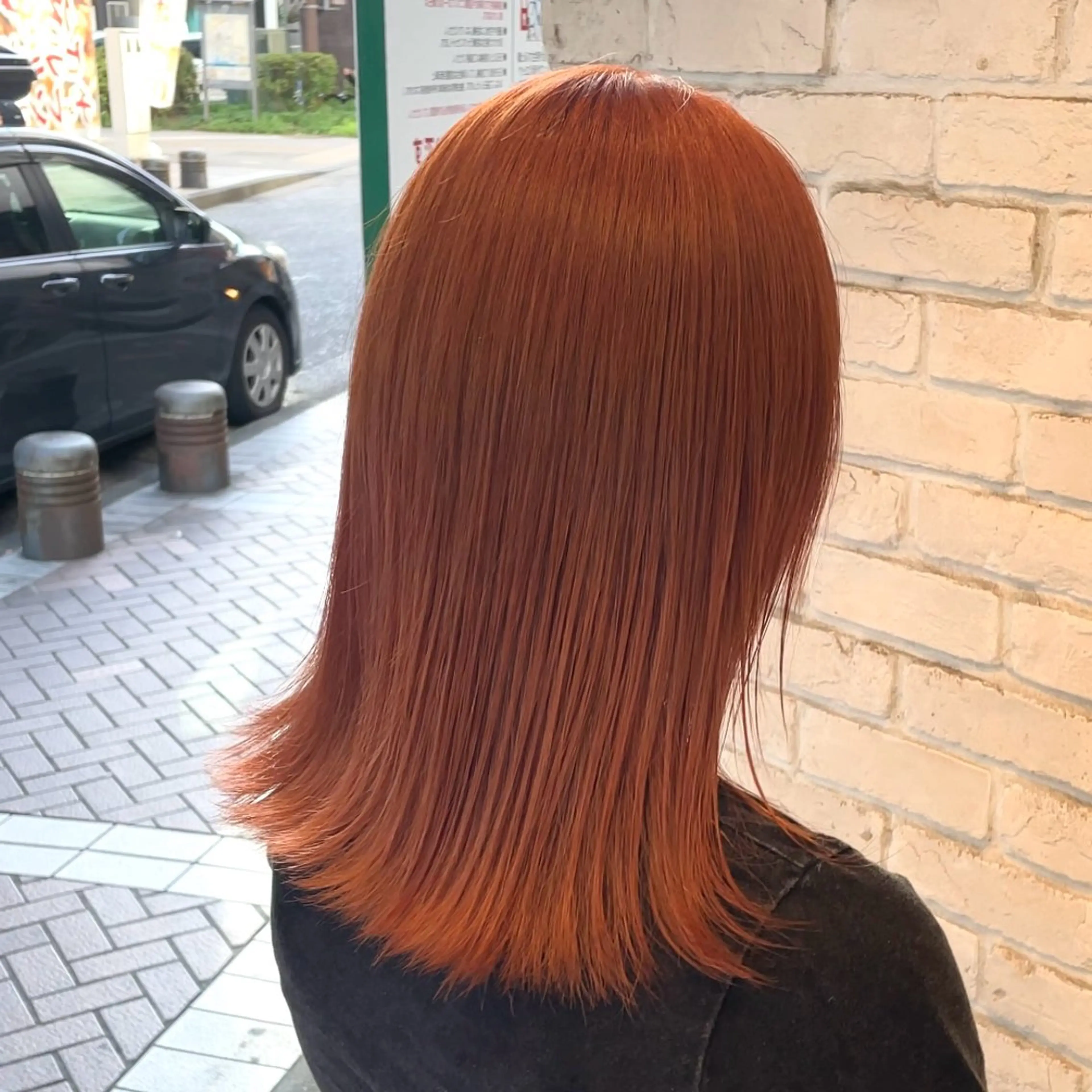 ミディアム カラー ヘアカラー 横浜パーマ🌐ボブ✨ 暖色カラーもえかのヘアスタイル