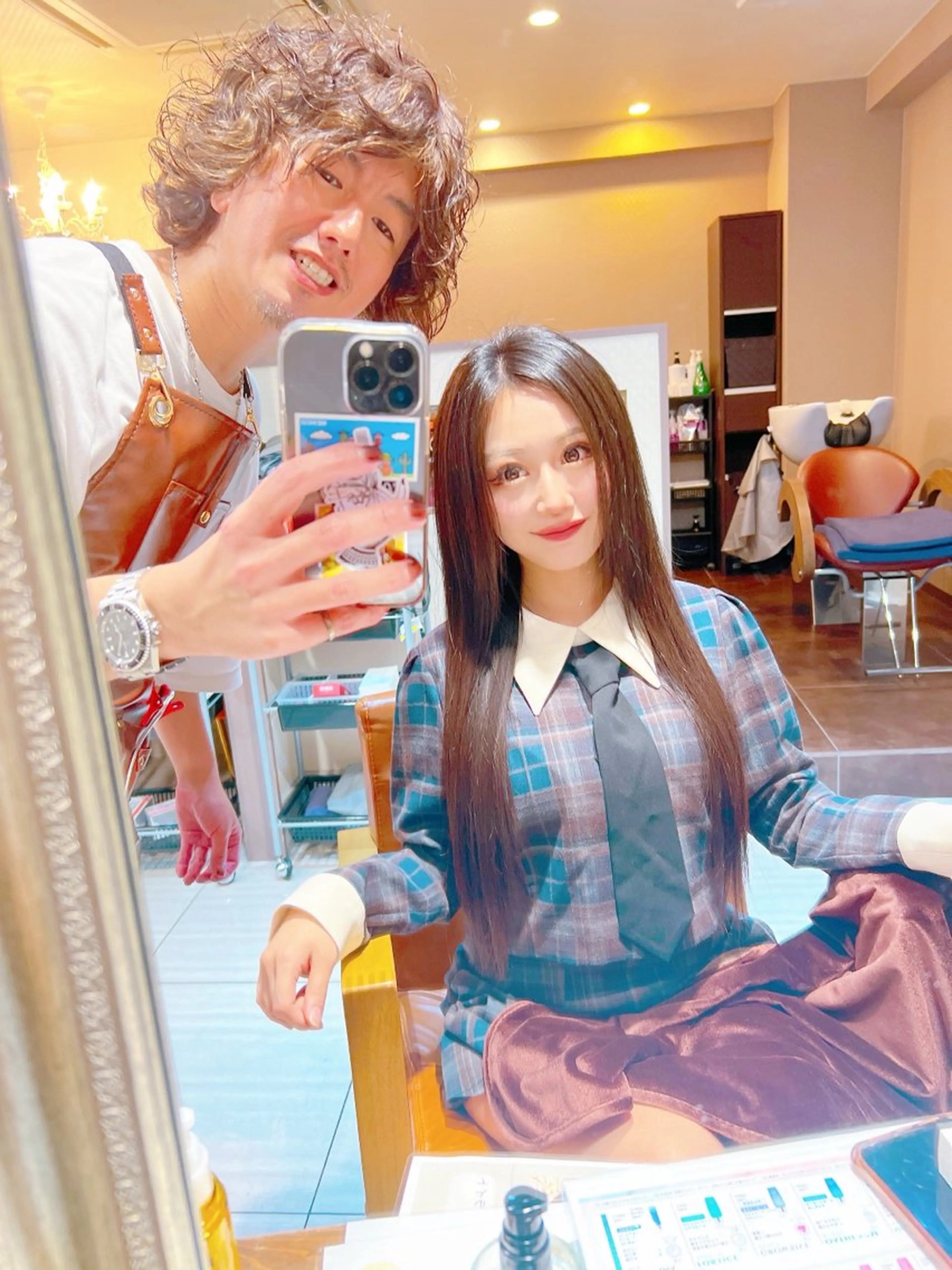 ロング カラー ハイライトカラー ハイライト 髪質改善 トリートメント カット トリートメント Refuge by produceのヘアスタイル