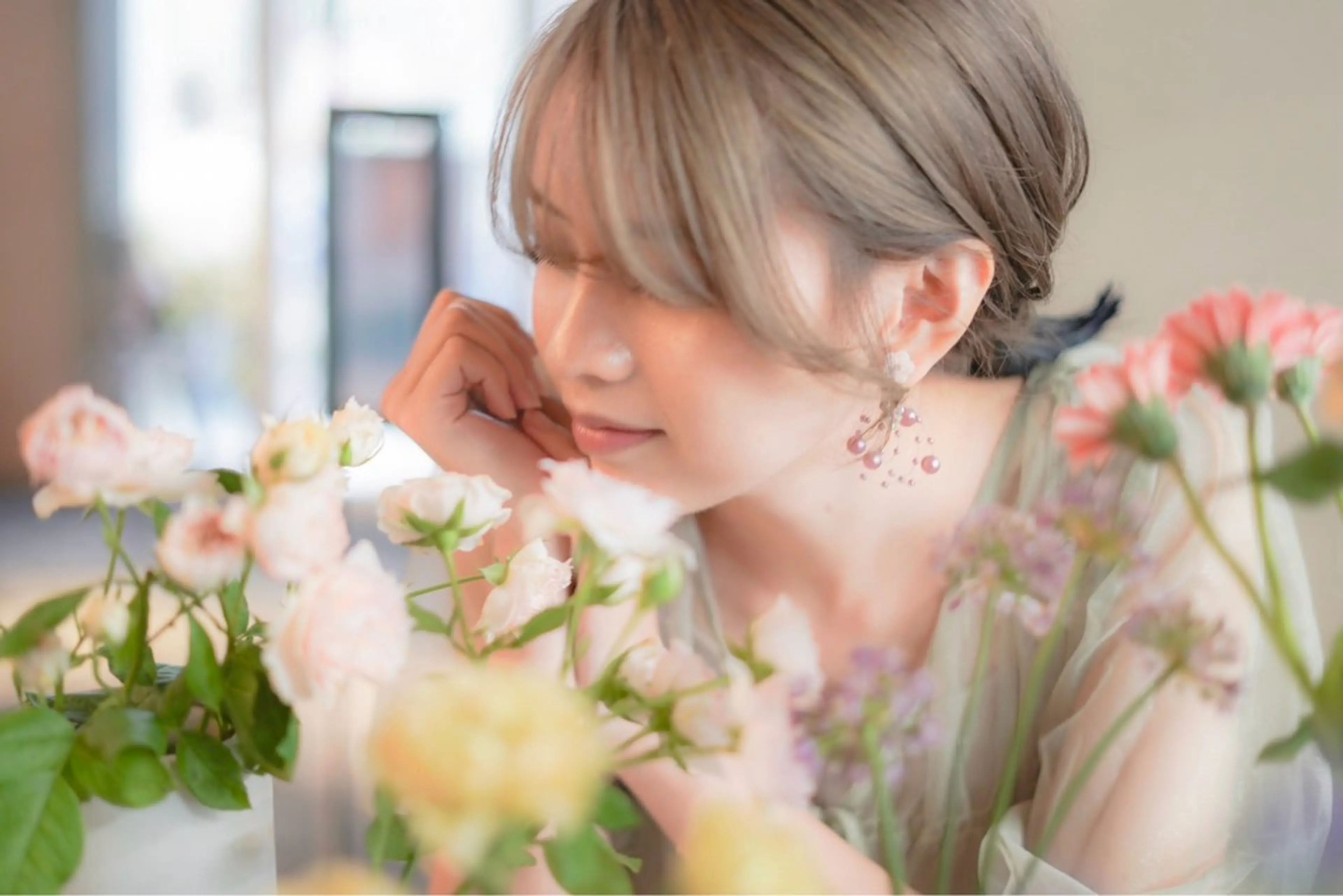 セミロング カラー ヘアアレンジ 🌷花屋併設🌷 西松さらのマツエク・マツパデザイン