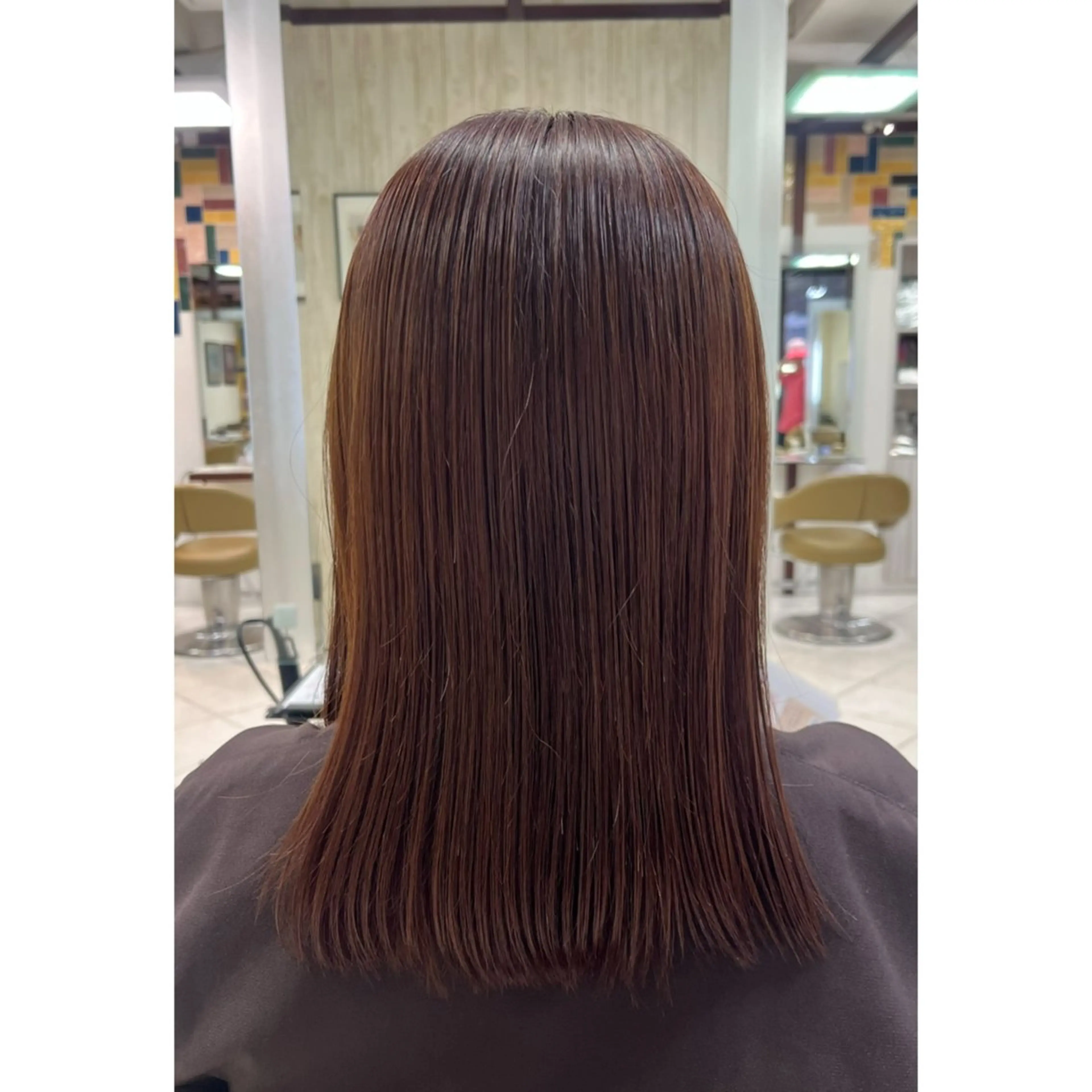 ミディアム カラー ブリーチ ブラウンカラー ブリーチなしカラー ムロイ ミスズのヘアスタイル