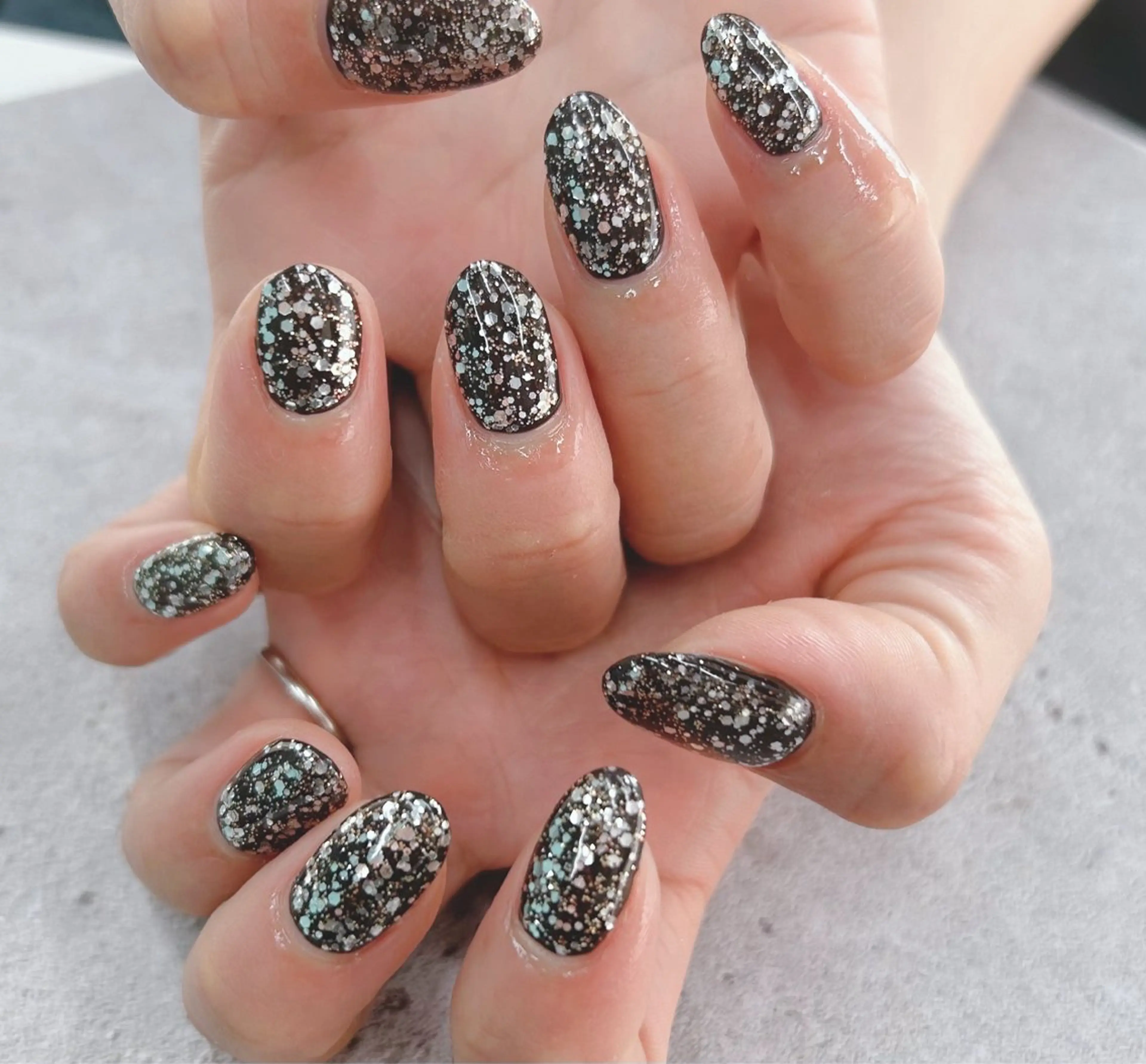 ネイル ラメ(グリッター) ワンカラーネイル ハンドネイル Nail Salon agré所属・agré ネイルサロン アグレのネイルデザイン