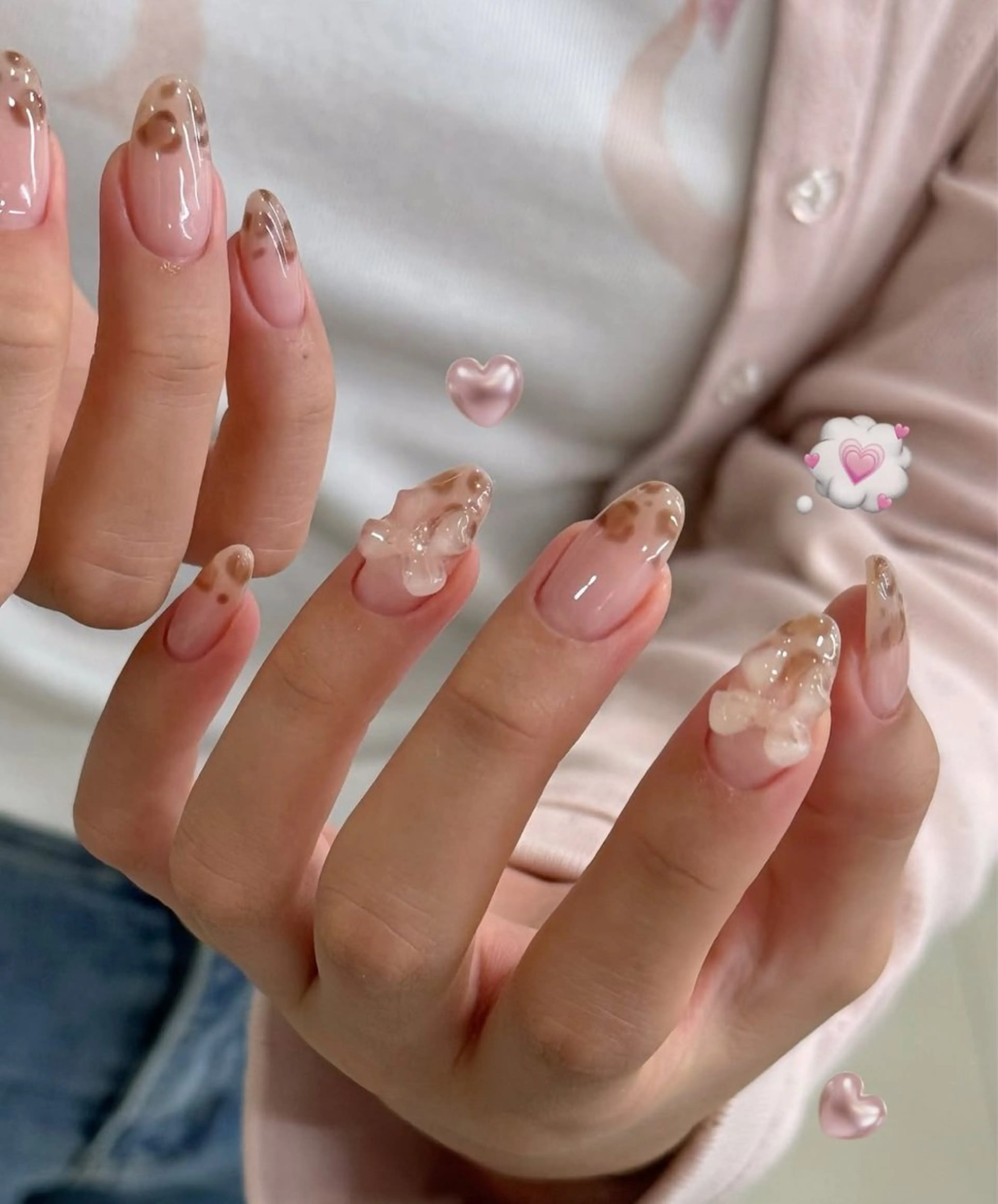 ネイル オーロラネイル ブルー チークネイル フットネイル フレンチネイル ハンドネイル Any nail新大久保店のネイルデザイン