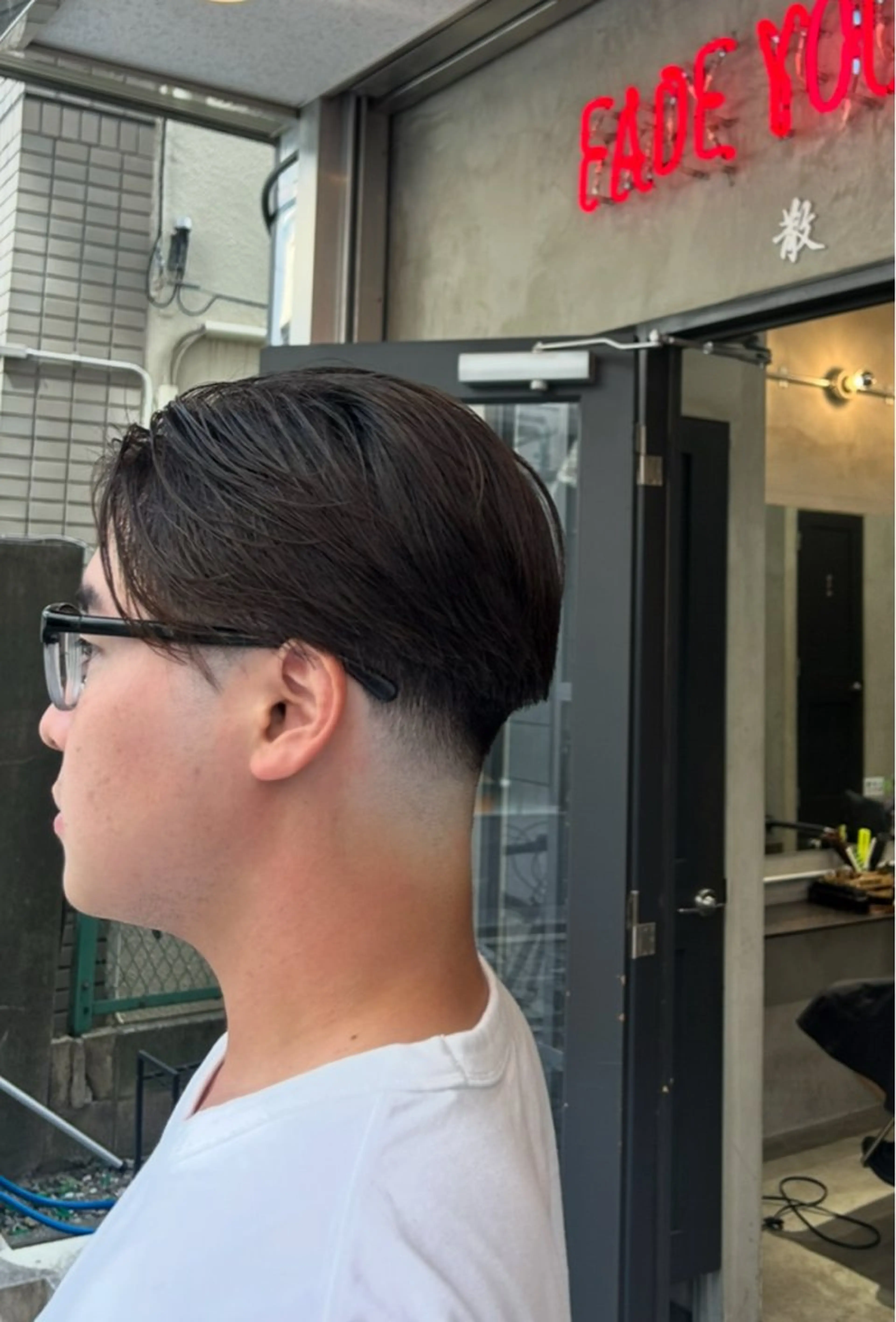 ミディアム メンズ フェードカット 【明大前フェード/ メンズパーマ/岳】のヘアスタイル