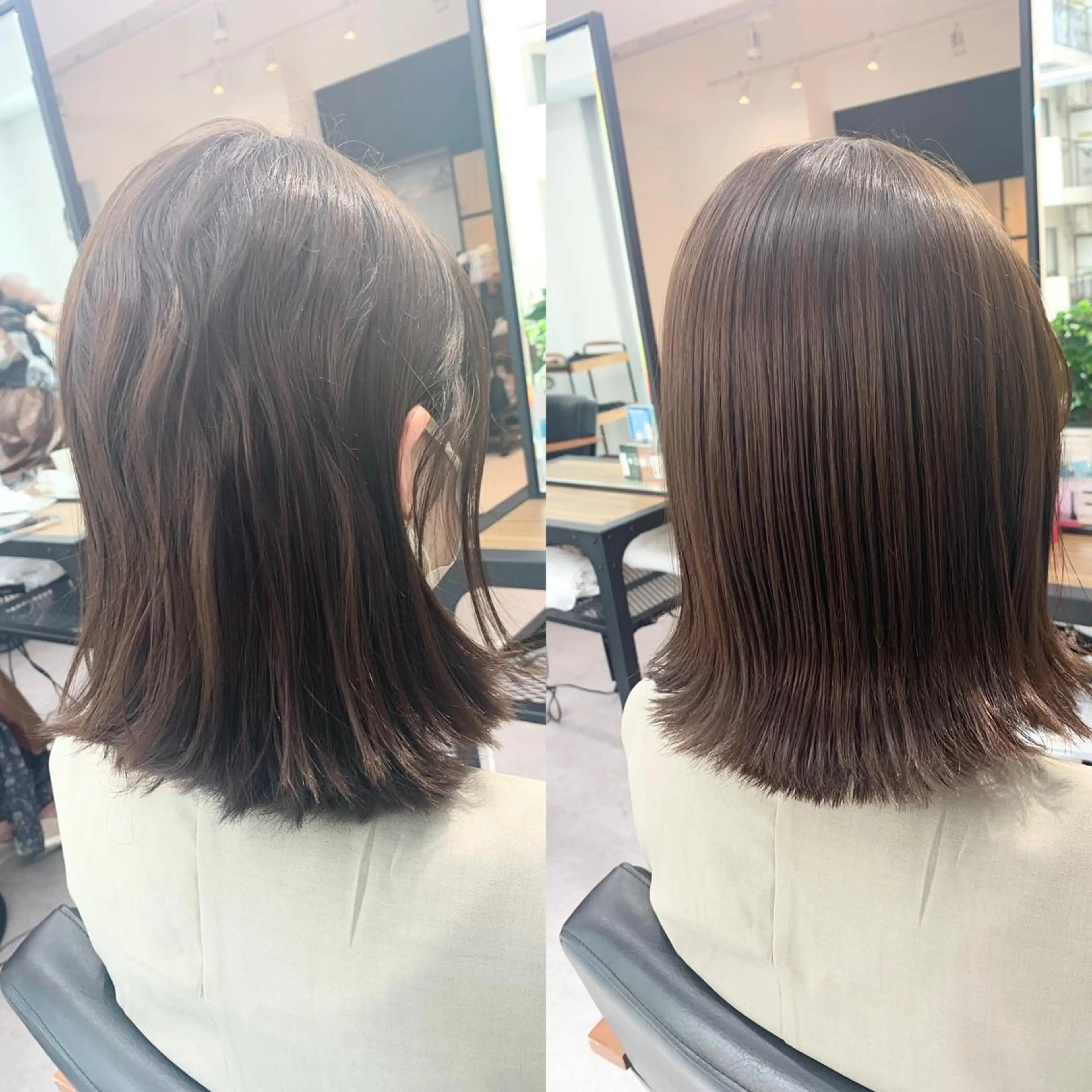 セミロング カラー パーマ ヘアアレンジ メンズ ネイル マツエク・マツパ アイブロウ カット 縮毛矯正 レイヤーカット 🌿透け感カラーのヘアスタイル