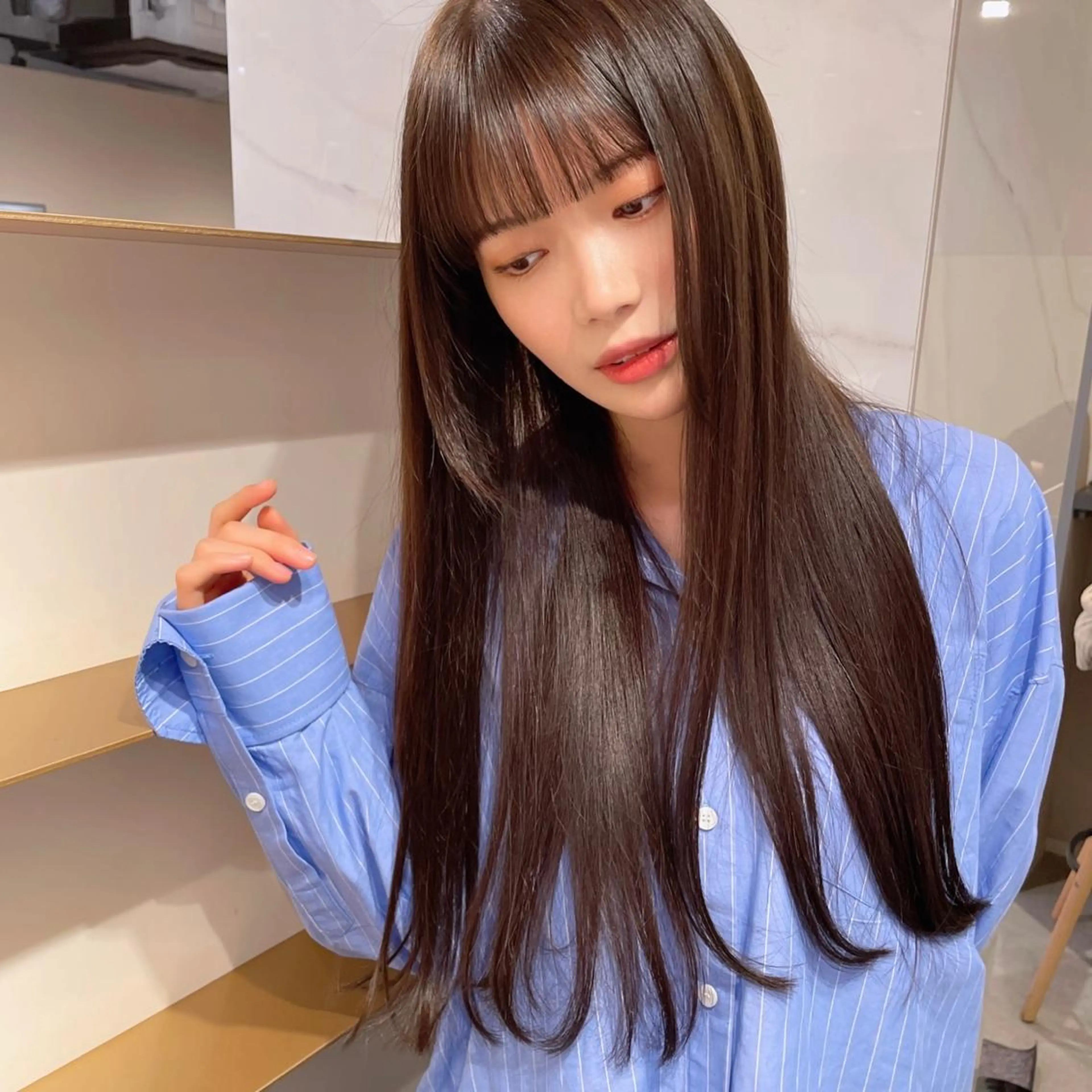ロング 石山 洸平のヘアスタイル