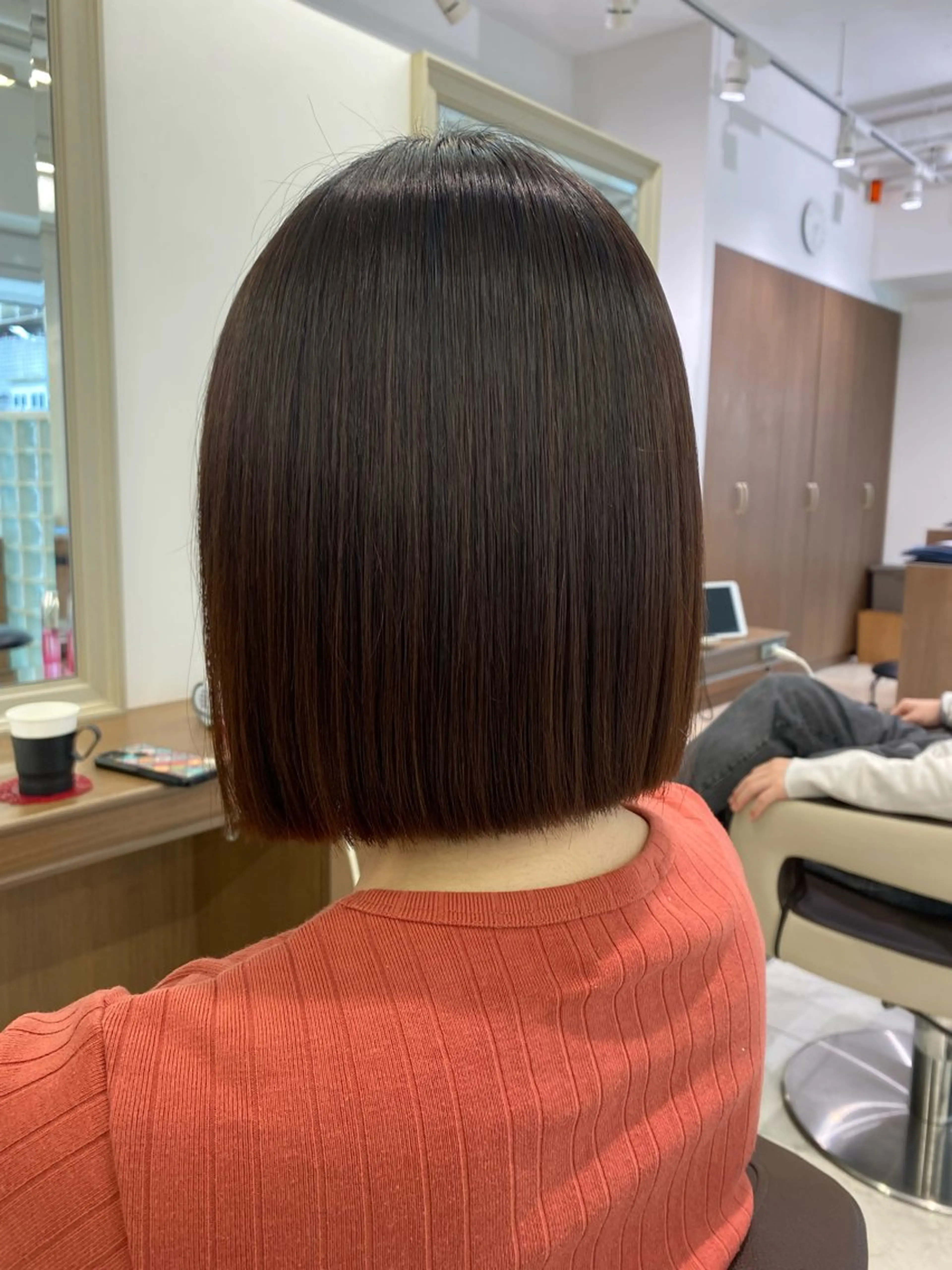 ショート パーマ ボブ 縮毛矯正 カット 縮毛矯正 トリートメント 長妻莉央/縮毛矯正 髪質改善カラーのヘアスタイル