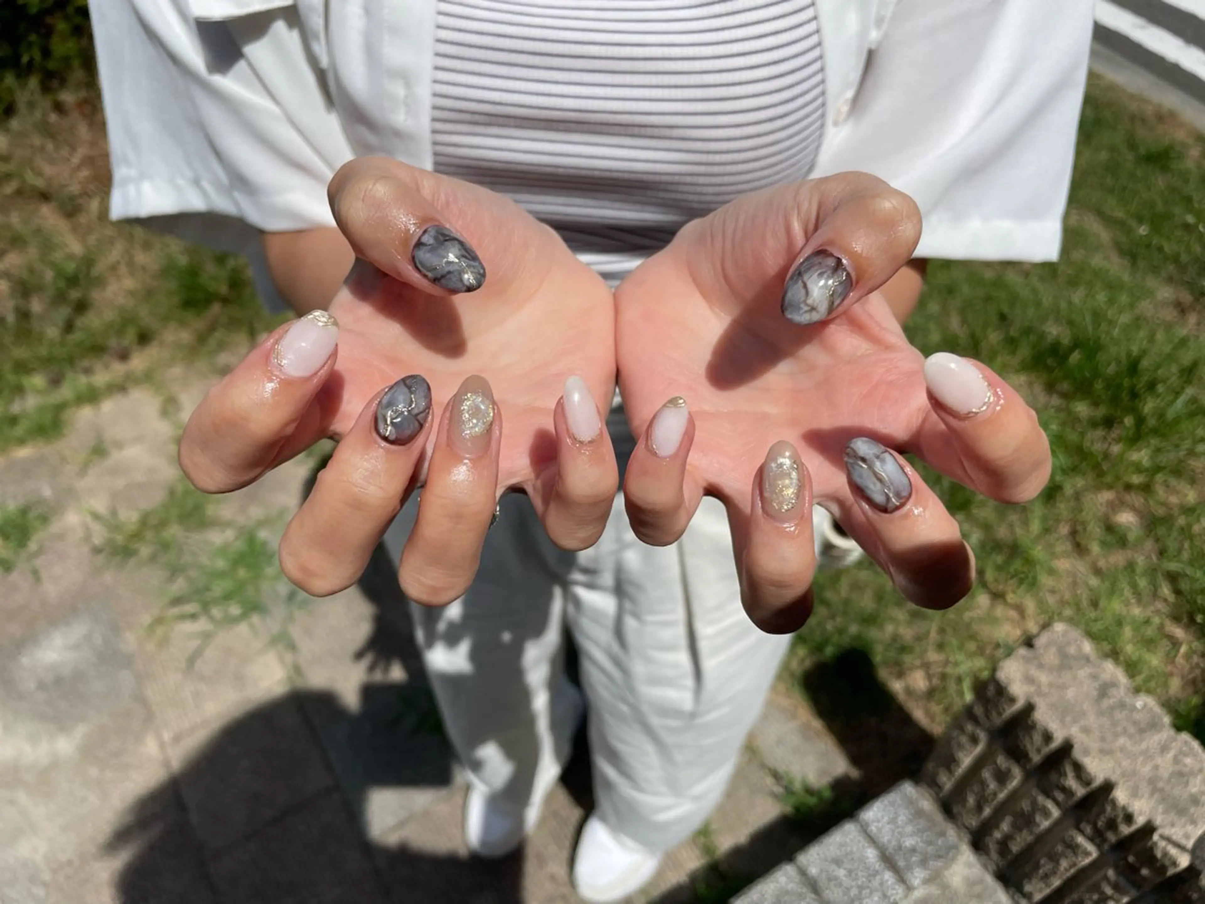 ネイル 大理石ネイル(マーブル) ニュアンスネイル Betty❤︎ ネイル＆よもぎ蒸しのネイルデザイン