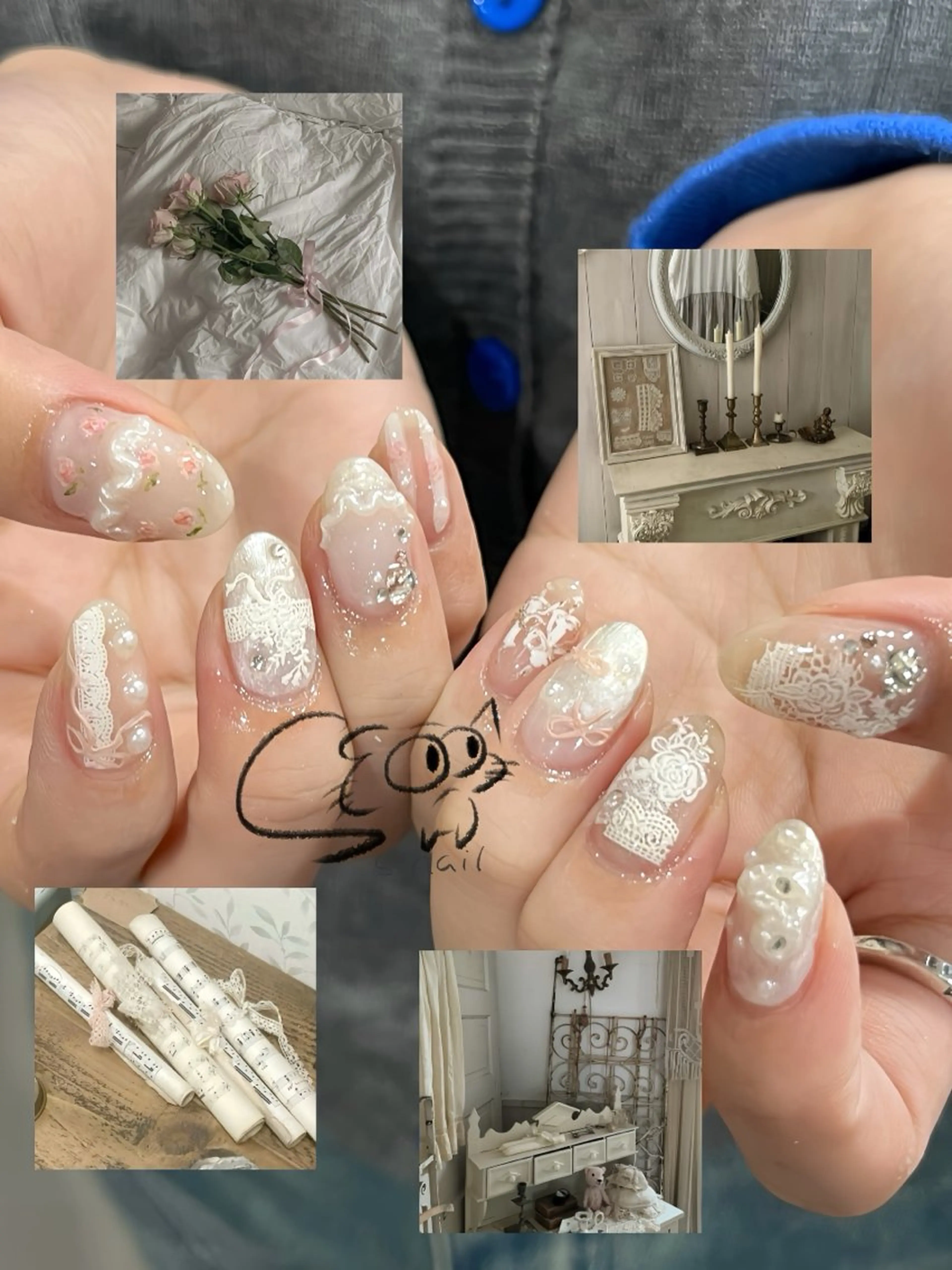 ネイル オーロラネイル 長さ出し フレンチネイル ジェルネイル ガーリー S.nail _のネイルデザイン