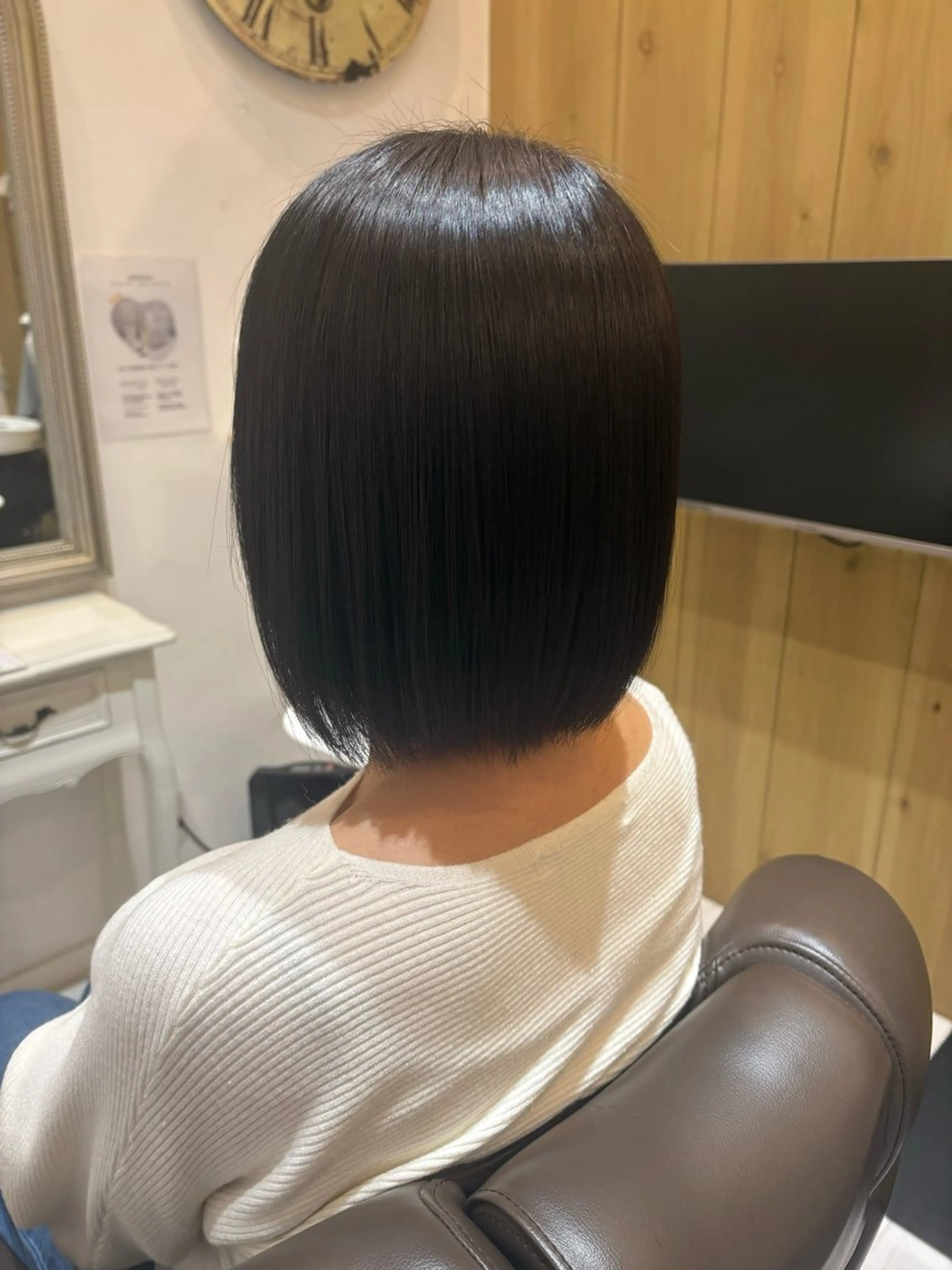ミディアム ボブ 髪質改善 縮毛矯正 トリートメント 艶髪/髪質改善‎🤍 原田真心🫧のヘアスタイル