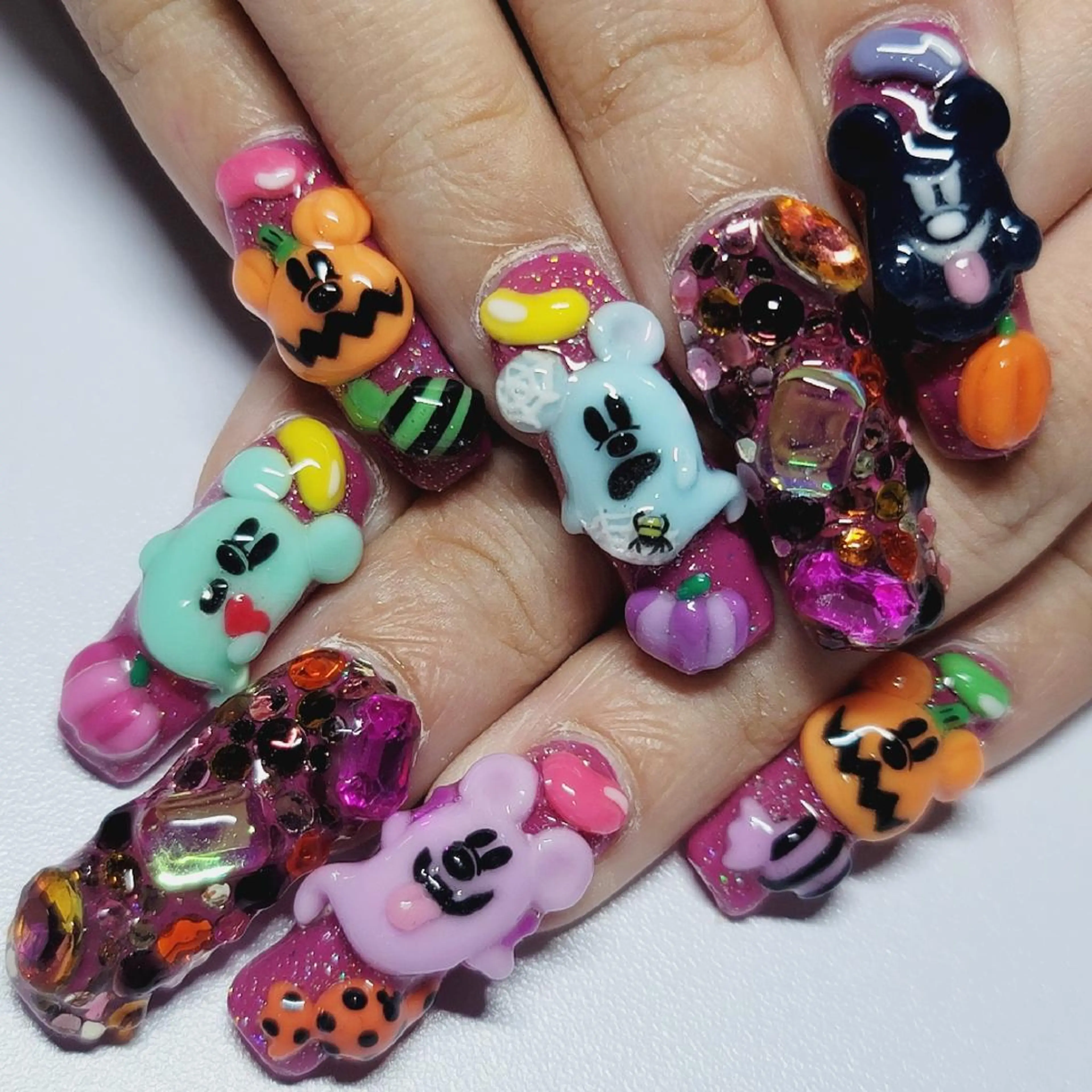 ネイル アートネイル クリアネイル ハロウィン ラメ(グリッター) ワンカラーネイル ハンドネイル よしだ ひろきのネイルデザイン