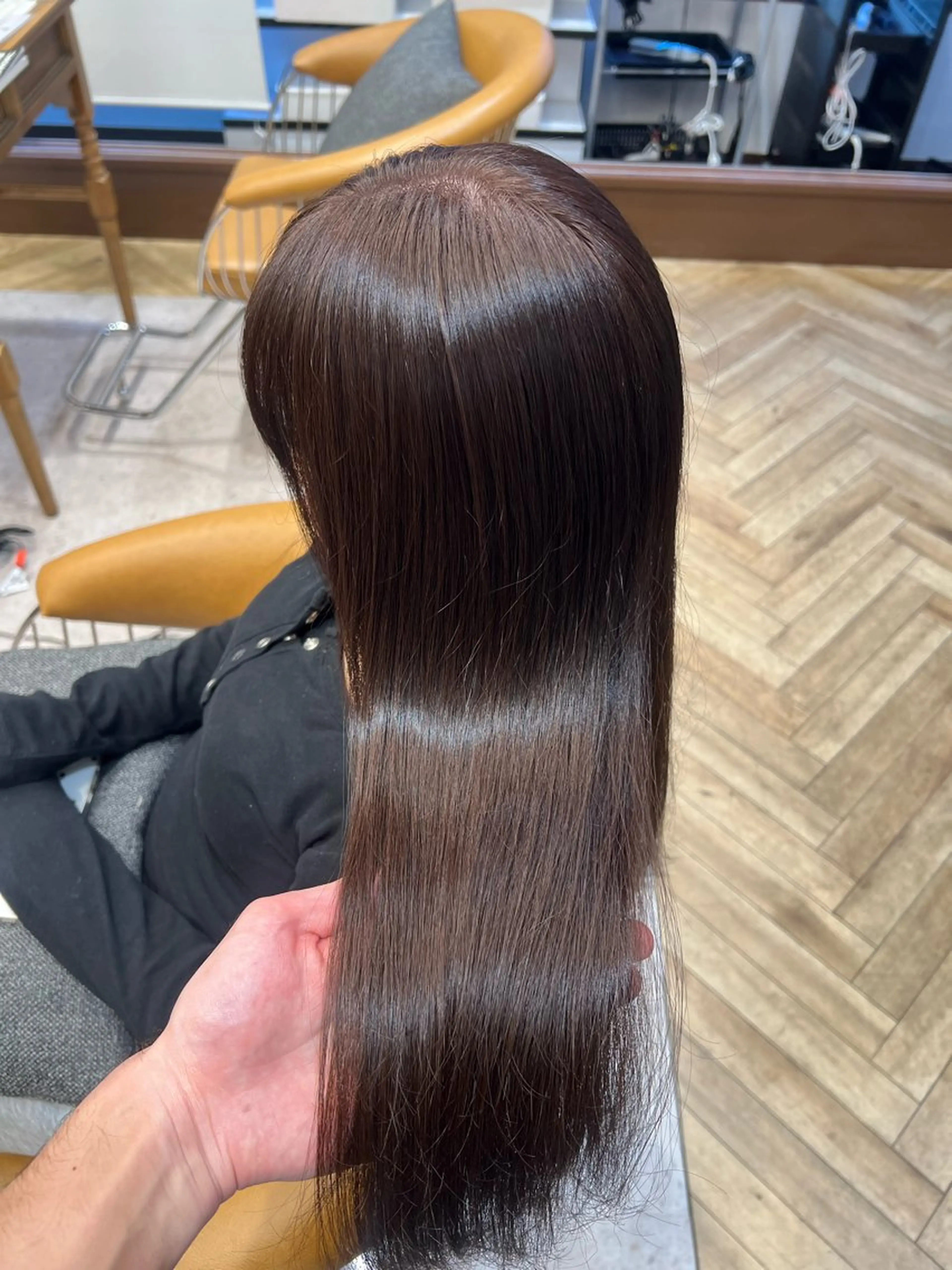 セミロング 韓国レイヤーカット/ 縮毛矯正/羽田航のヘアスタイル