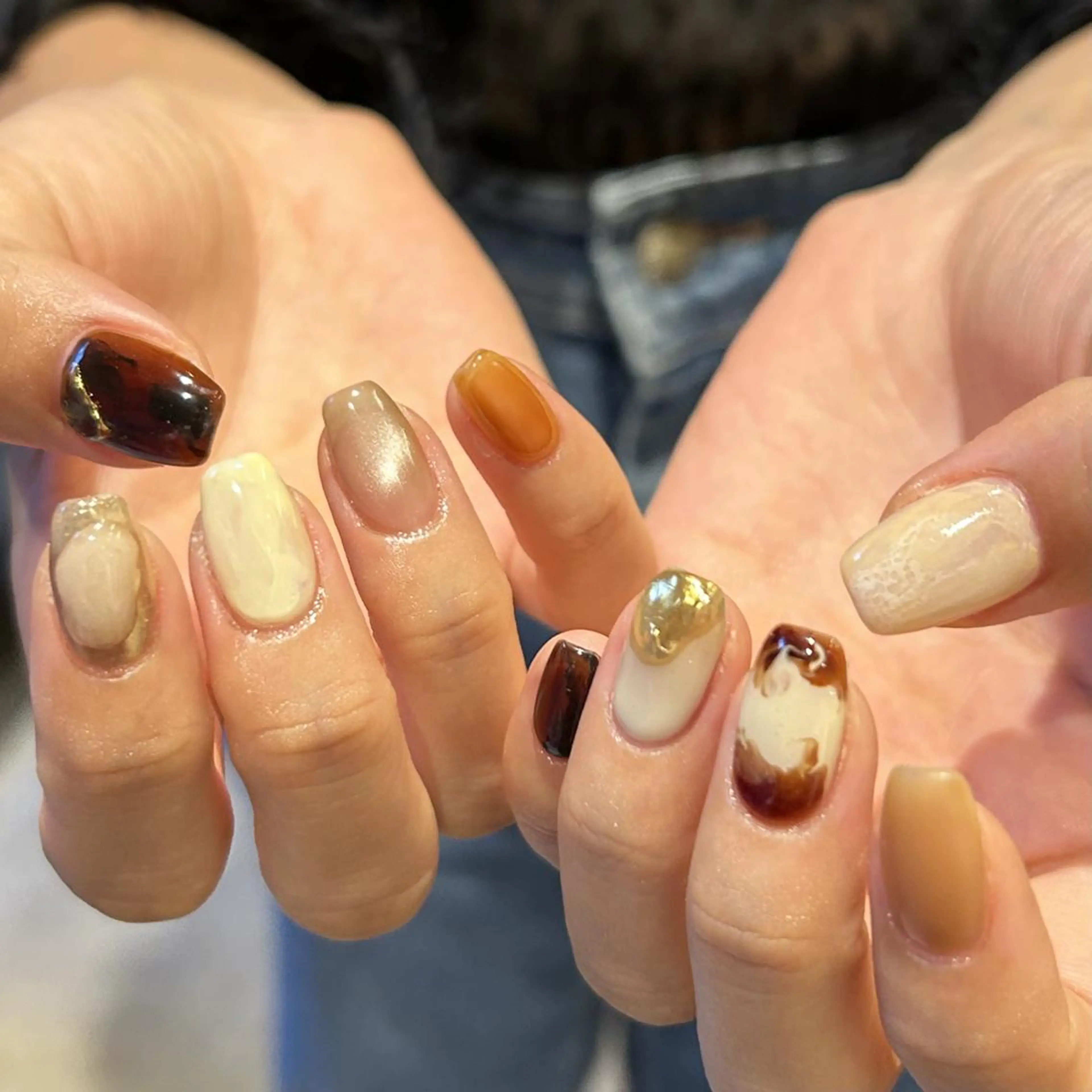 ネイル オーロラネイル ジェルネイル 氷ネイル・うるうるネイル 韓国ネイル ミラーネイル ハンドネイル nails TOKYOのネイルデザイン