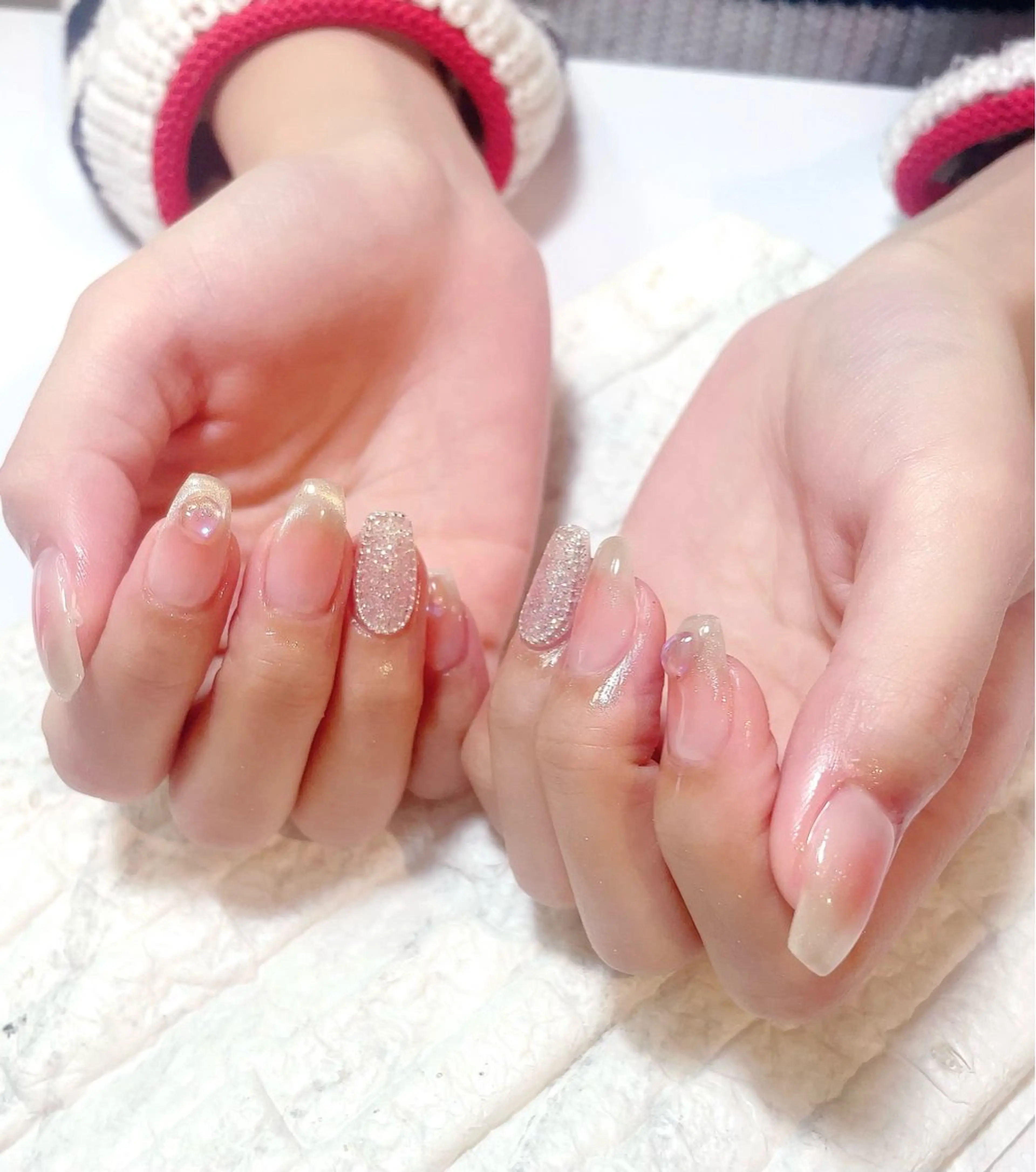 ネイル フレンチネイル マグネットネイル マグネットフレンチ yochi nailのネイルデザイン