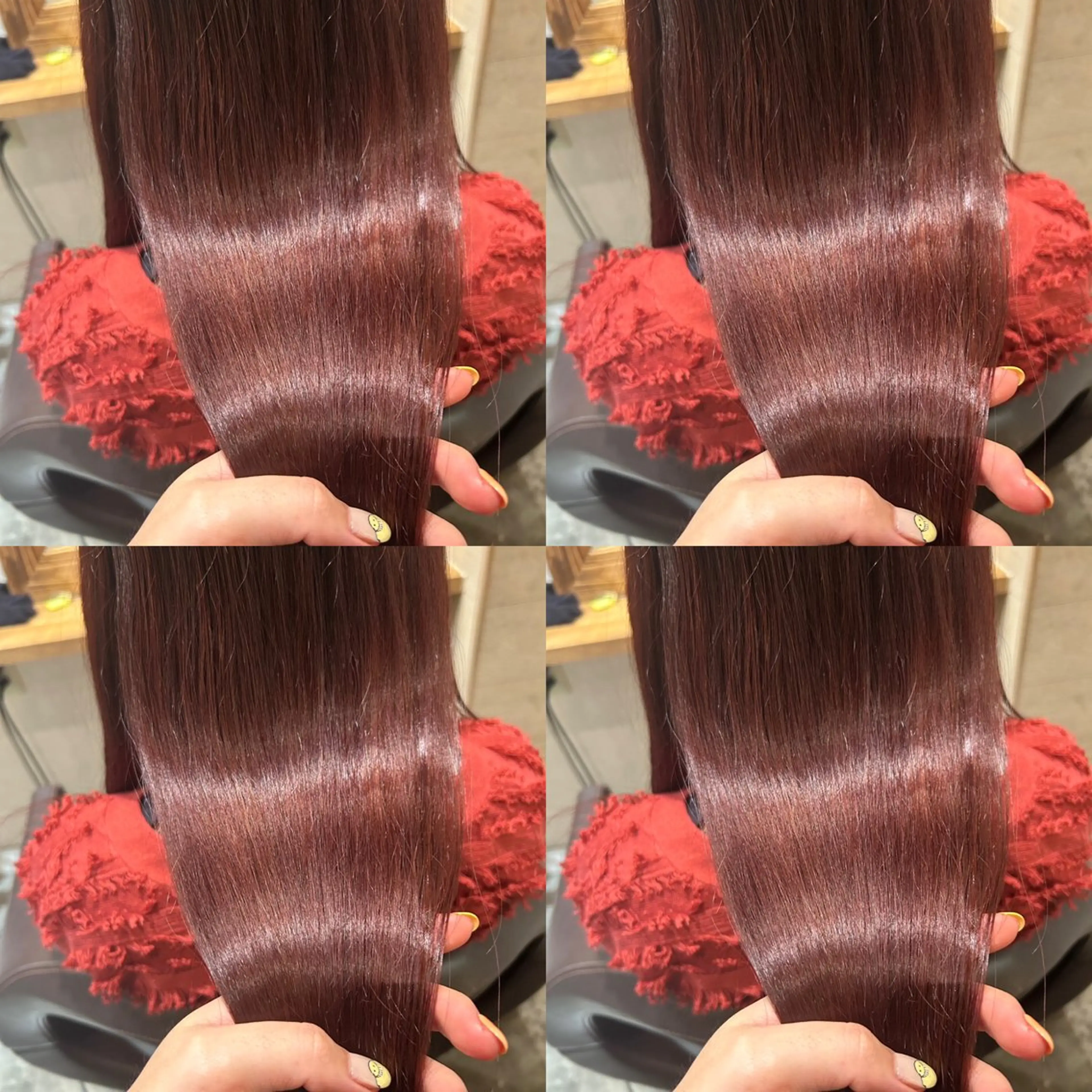 ロング カラー ボルドーカラー レッドカラー レイヤーカット/ 縮毛矯正🇰🇷早坂のヘアスタイル