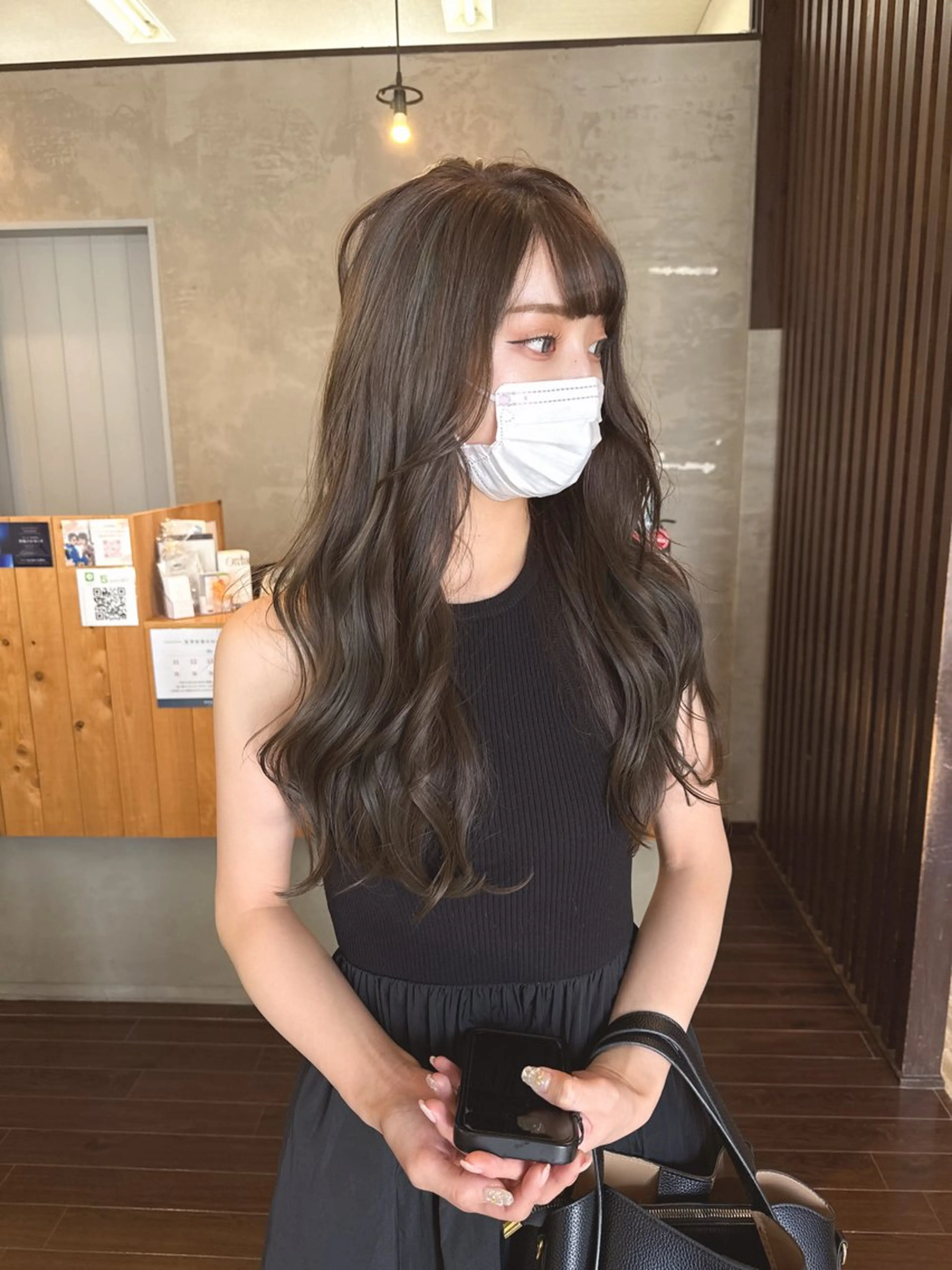 ロング カラー ブリーチ ブリーチなしカラー オリーブカラー カット ヘアカラー 具志 正太のヘアスタイル