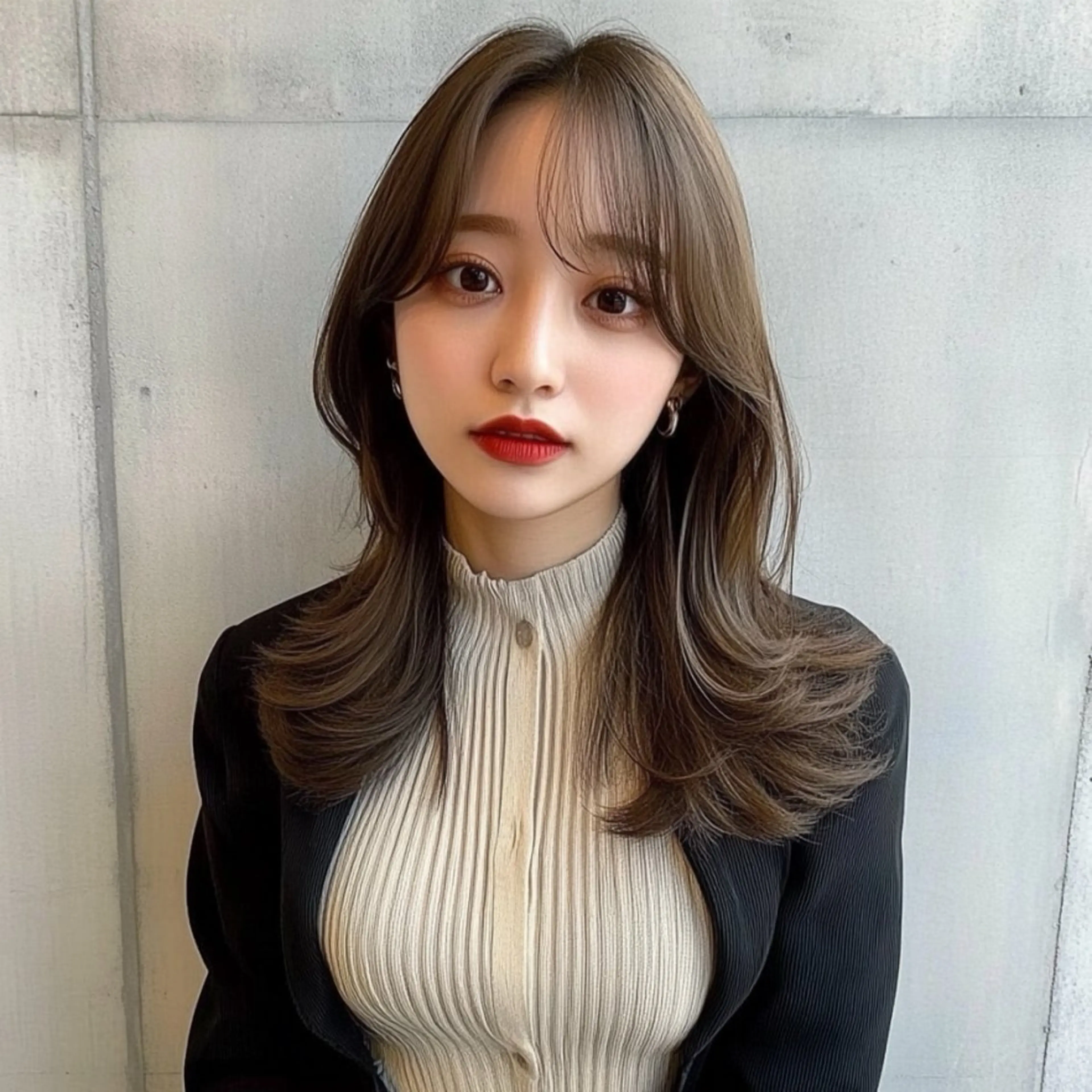 セミロング レイヤーカット カット ヘアカラー トリートメント mua 鳳のヘアスタイル