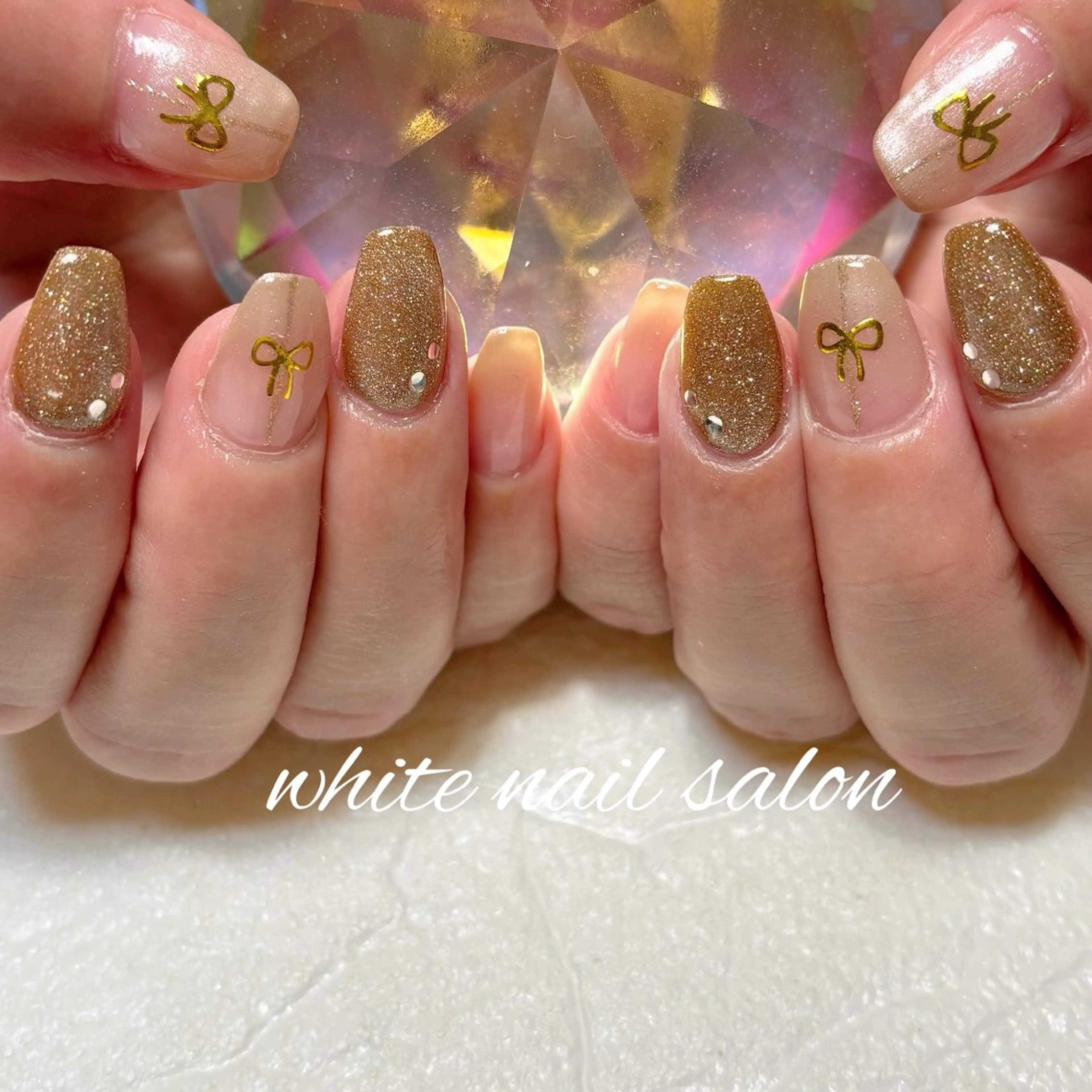 ネイル フットネイル ラメ(グリッター) ハンドネイル white nail salonのネイルデザイン