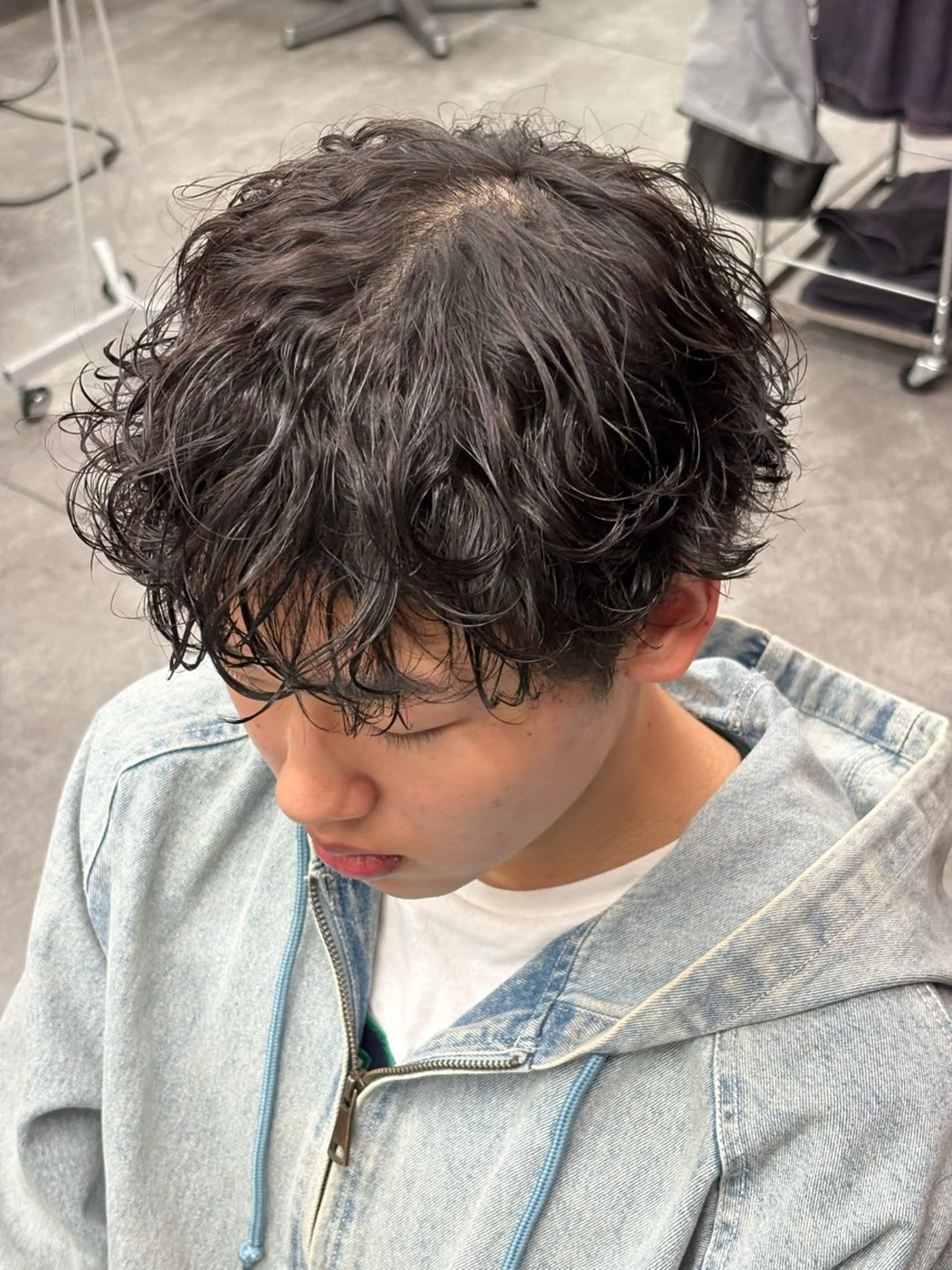 ミディアム カラー パーマ メンズ カット パーマ トリートメント ヘアセット メンズパーマ特化 🔥韓国ヘア職人🔥のヘアスタイル