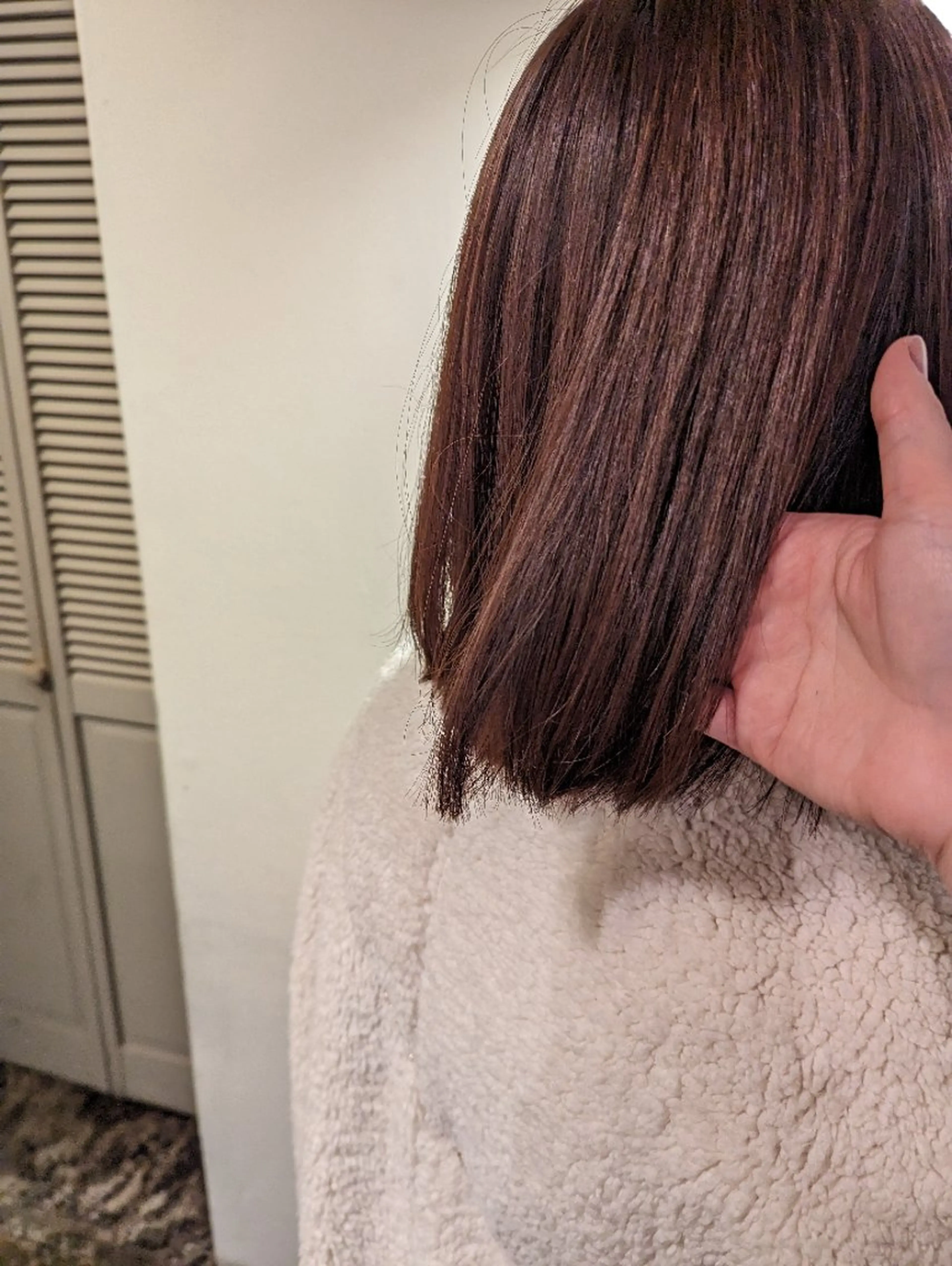 ミディアム ボブ カット ヘアカラー トリートメント newi 天王寺 masakoのヘアスタイル