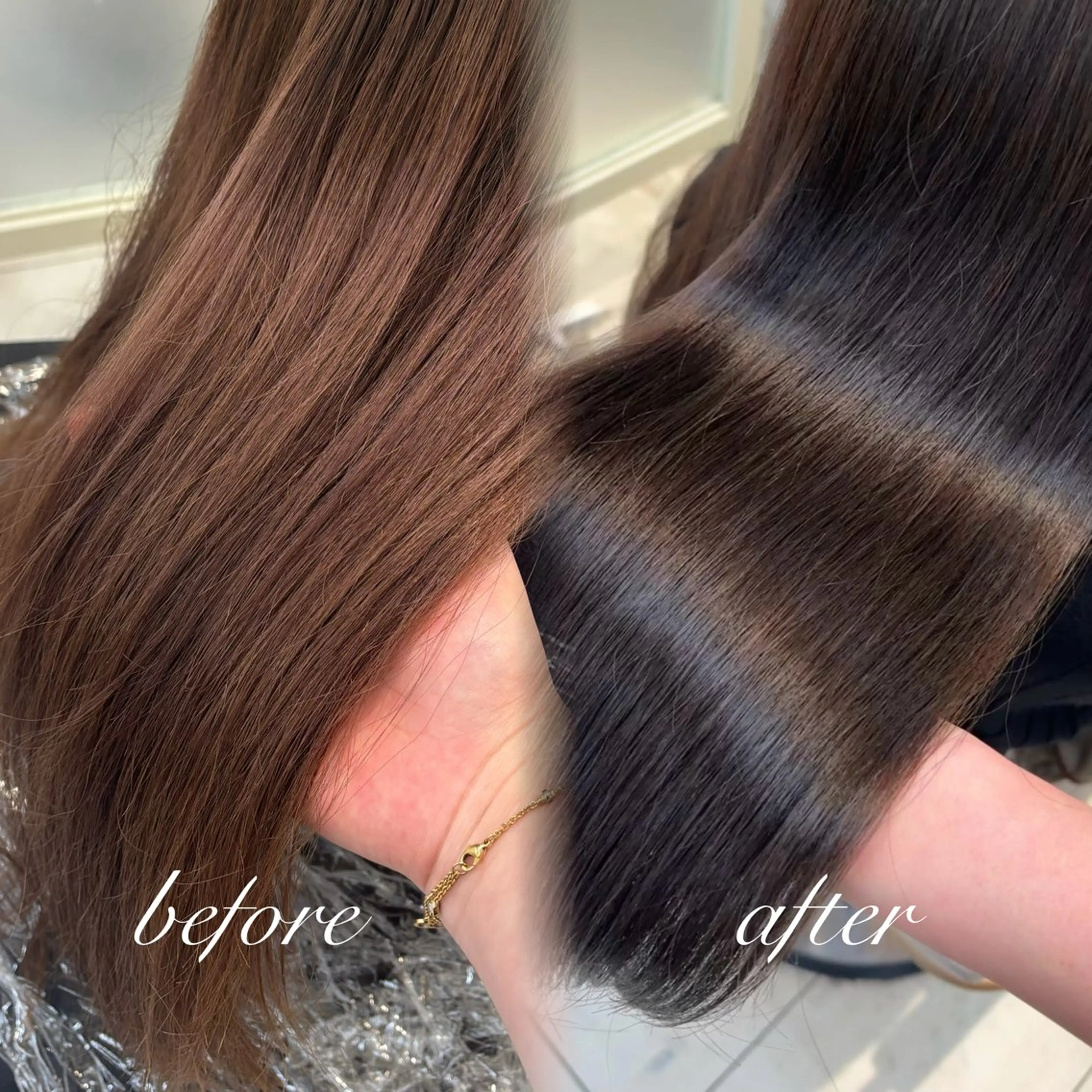 セミロング カラー 透明感カラー グレージュ かなこ／重めレイヤー ／透明感カラーのヘアスタイル