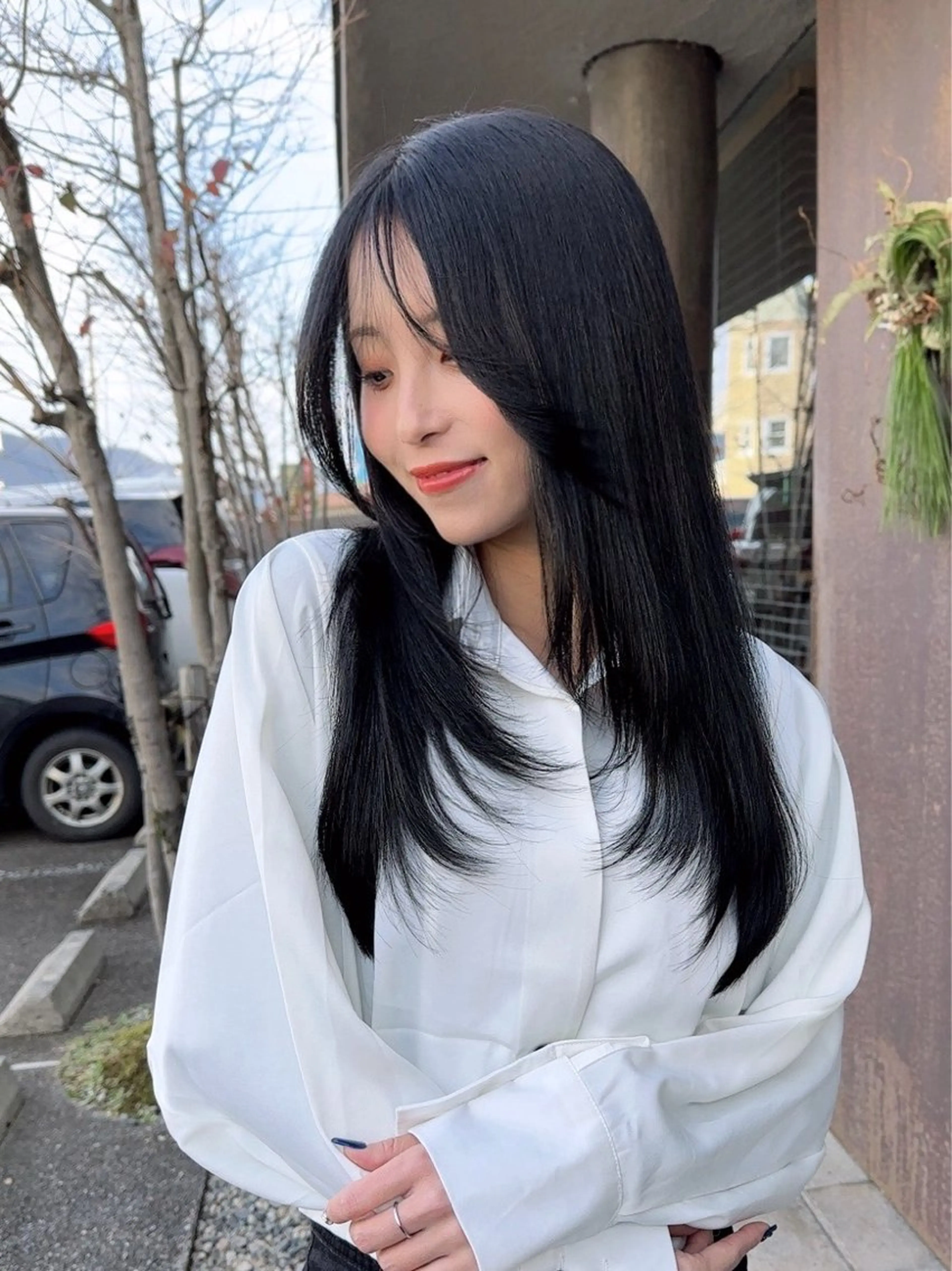 ロング カラー 黒髪 韓国風ヘア レイヤーカット カット ヘアカラー トリートメント 韓国ヘア/レイヤー /大嶽佑馬のヘアスタイル