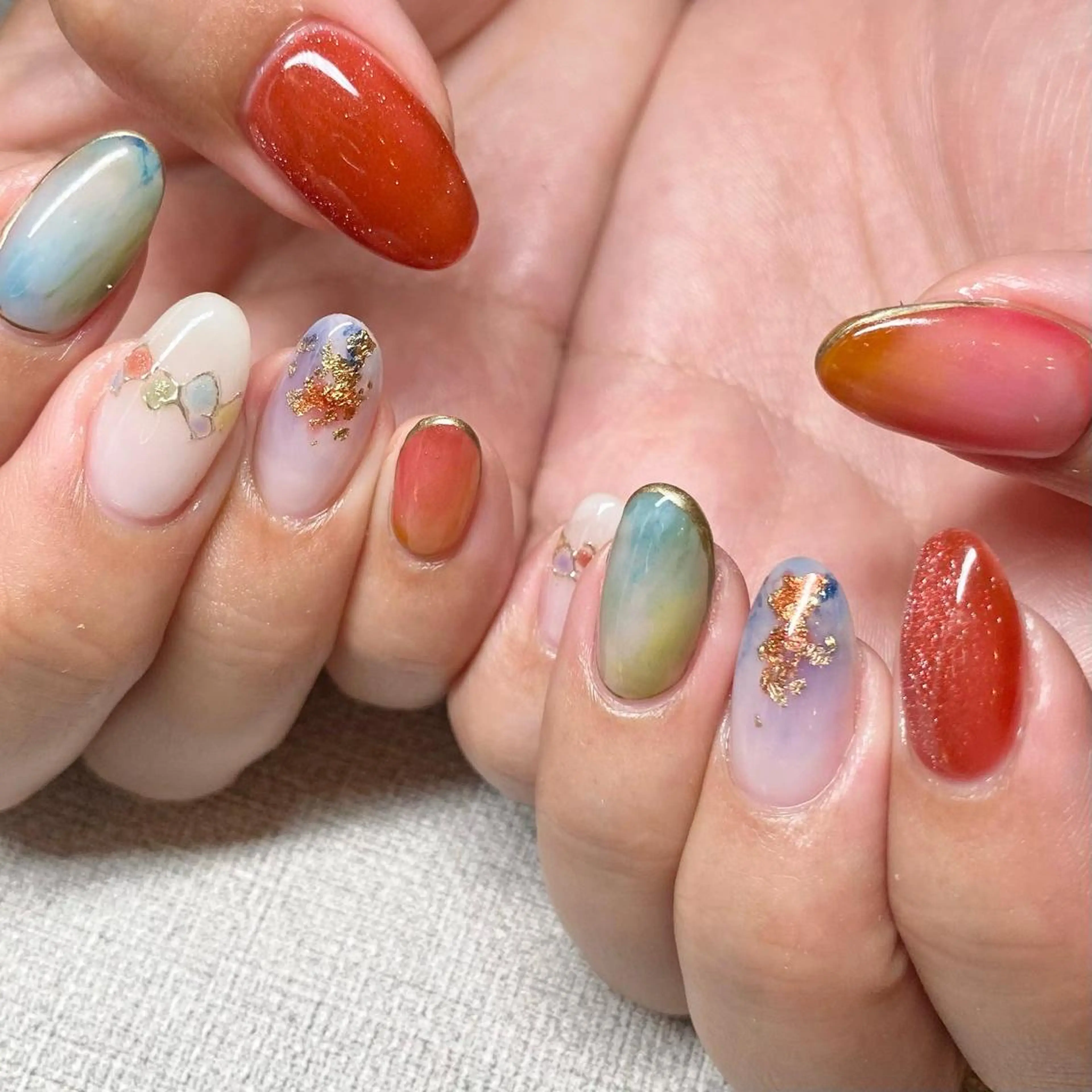 ネイル アートネイル ニュアンスネイル 春ネイル 夏ネイル ハンドネイル 山田 貴子のネイルデザイン