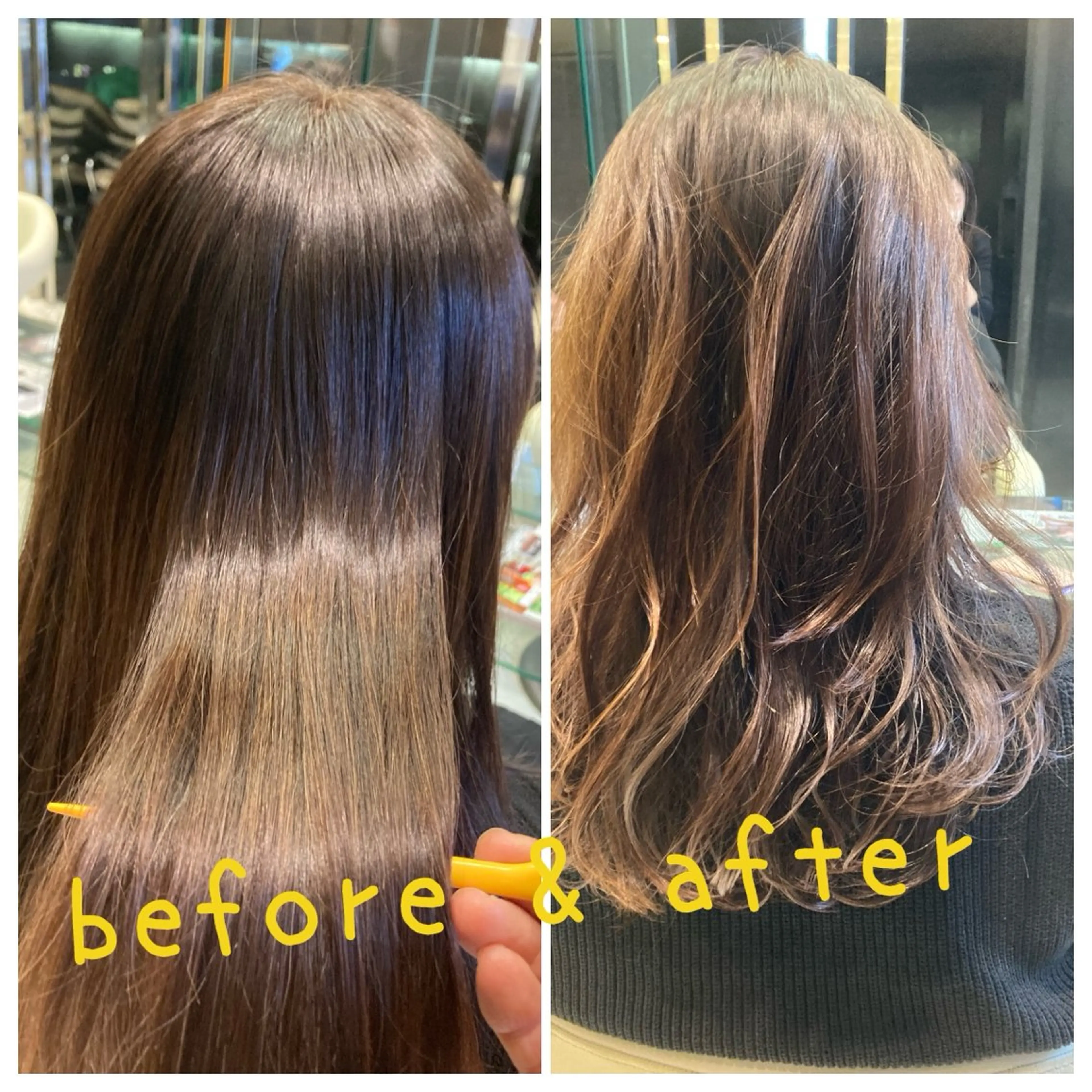 ミディアム カット ヘアカラー トリートメント 田畑 福恵のヘアスタイル