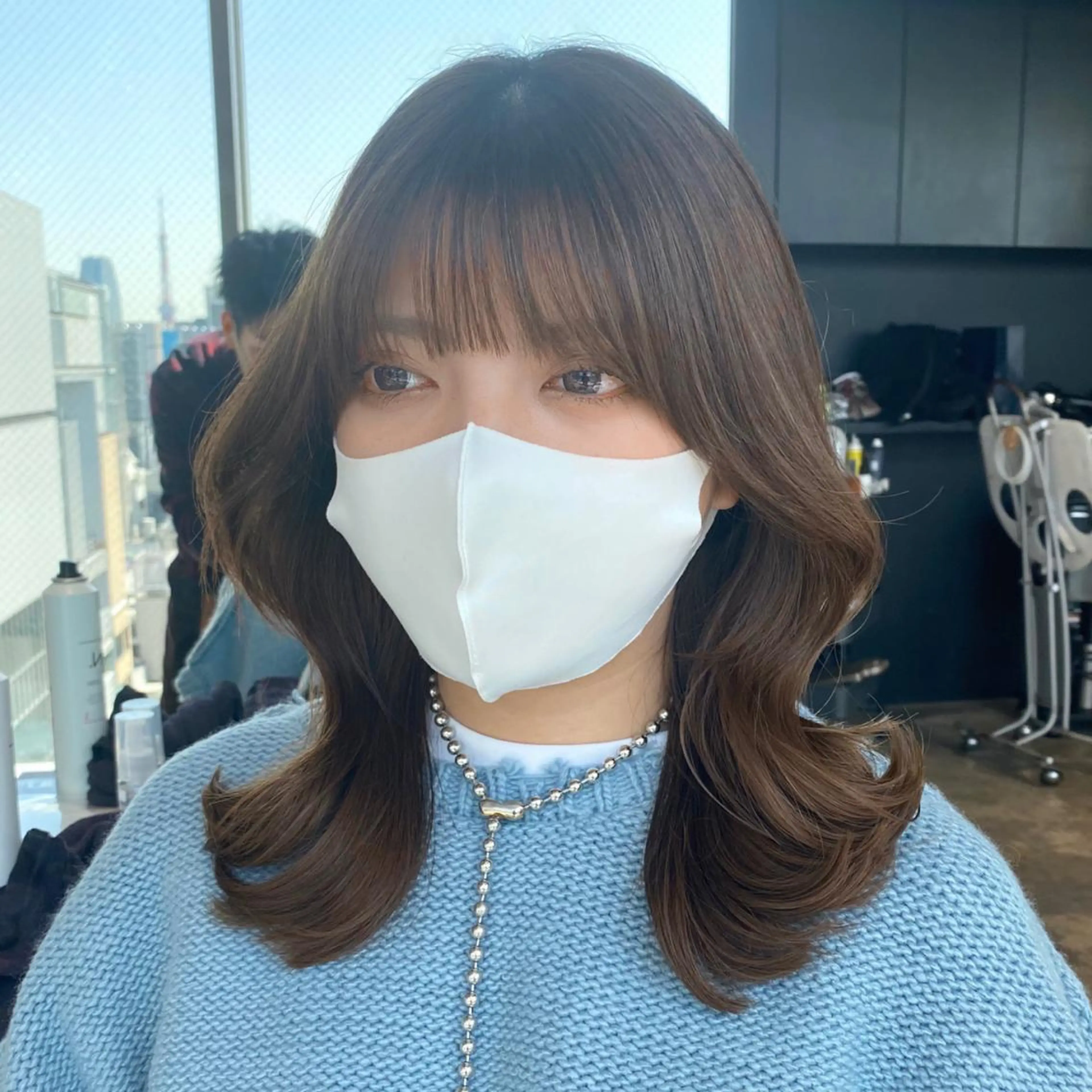 ミディアム カラー くびれヘア 韓国風ヘア レイヤー/顔周り /透明感🩶高橋大のヘアスタイル