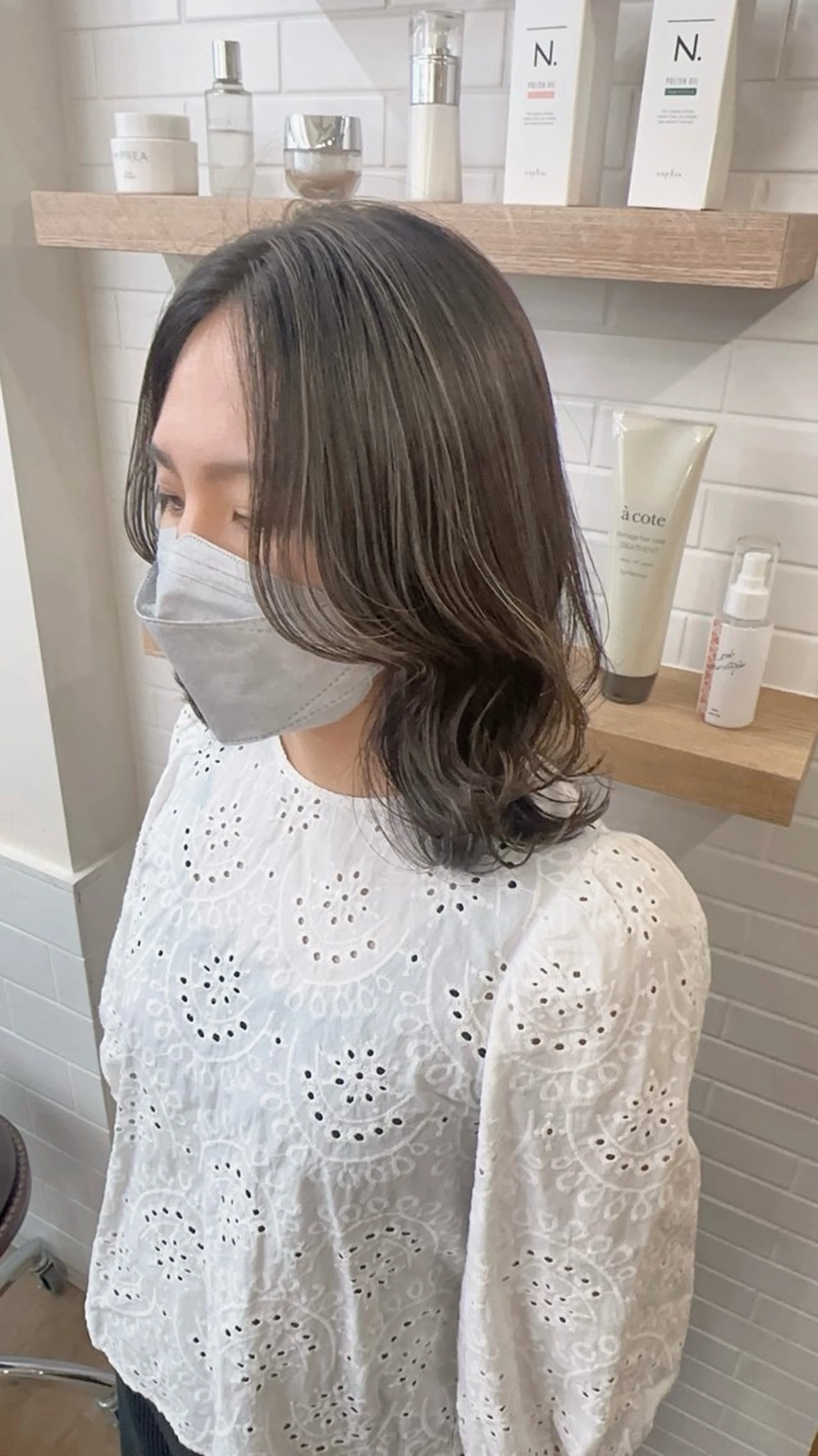 ミディアム カラー パーマ ヘアアレンジ メンズ キッズ カット ヘアカラー レイヤーカット 🌿透け感カラーのヘアスタイル