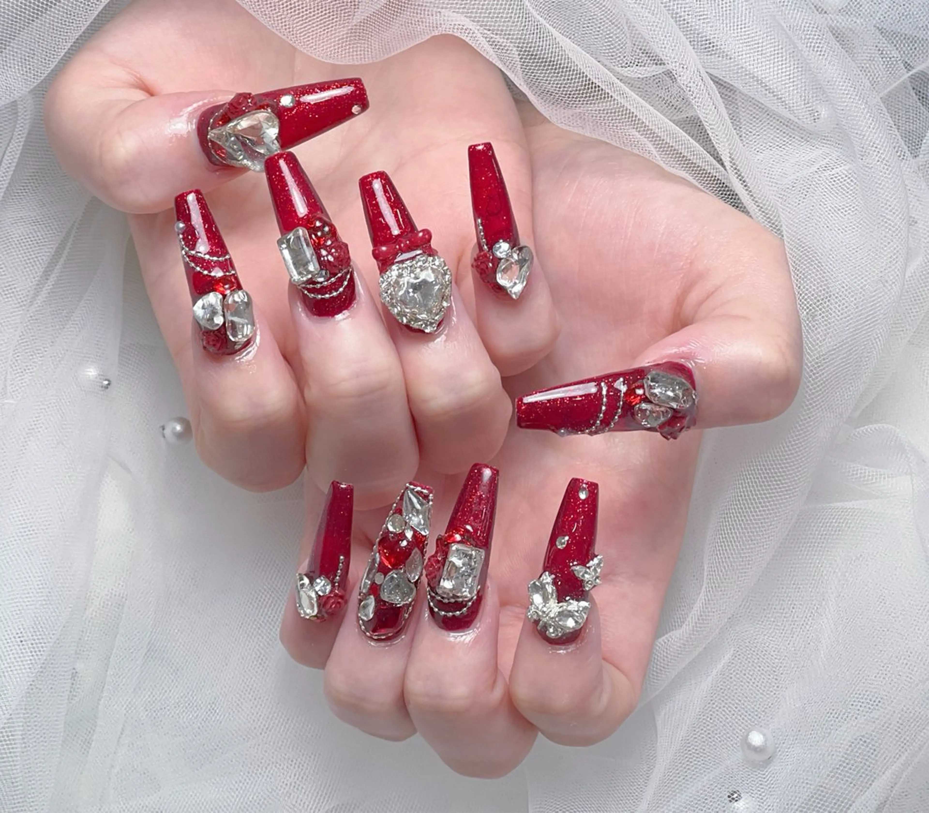 ネイル アートネイル オーロラネイル チークネイル 長さ出し フットネイル Miya _nailのネイルデザイン