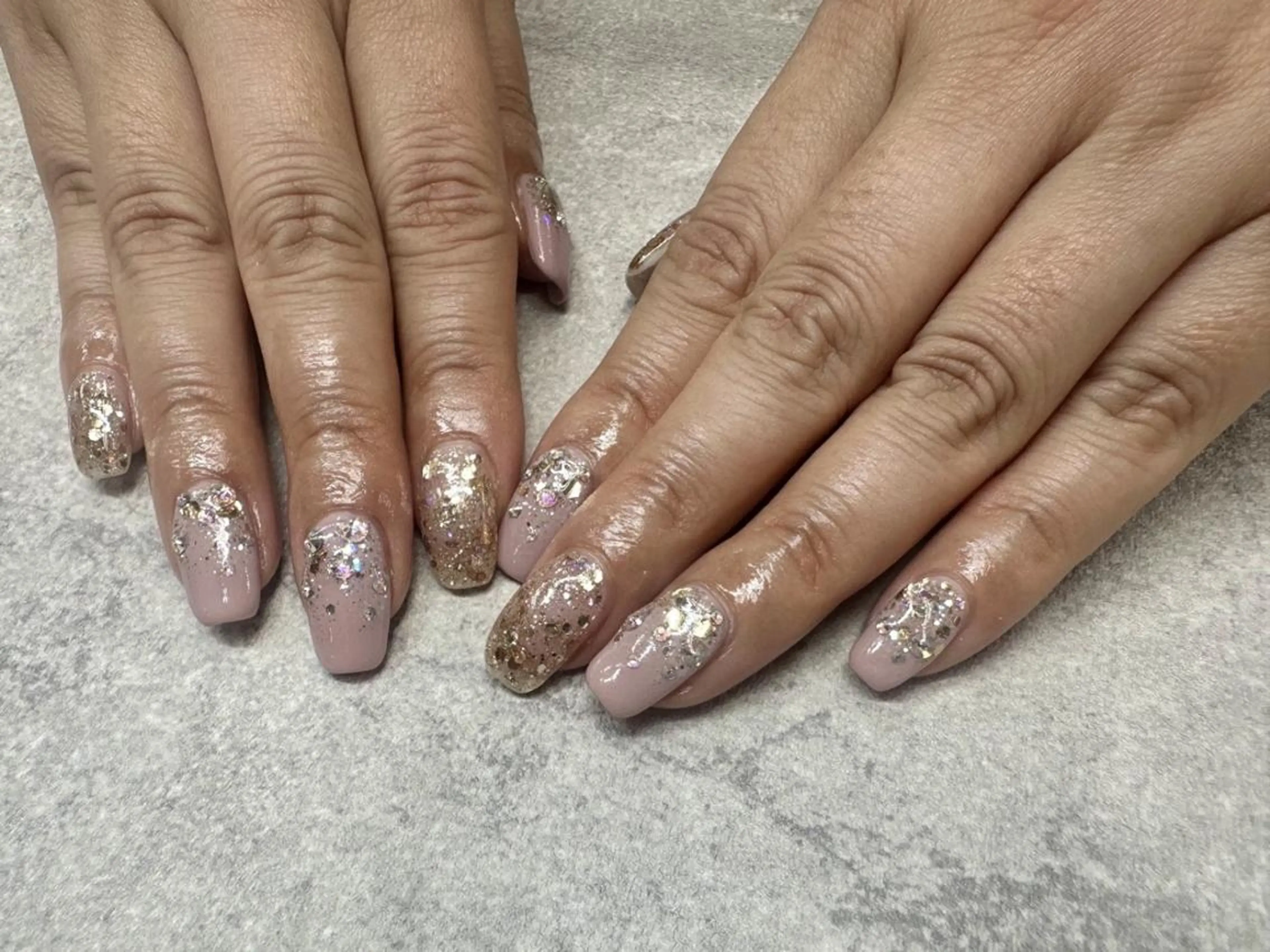 ネイル フットネイル フレンチネイル グラデーション キラキラネイル 韓国ネイル FASTNAIL PLUS 新宿店のネイルデザイン