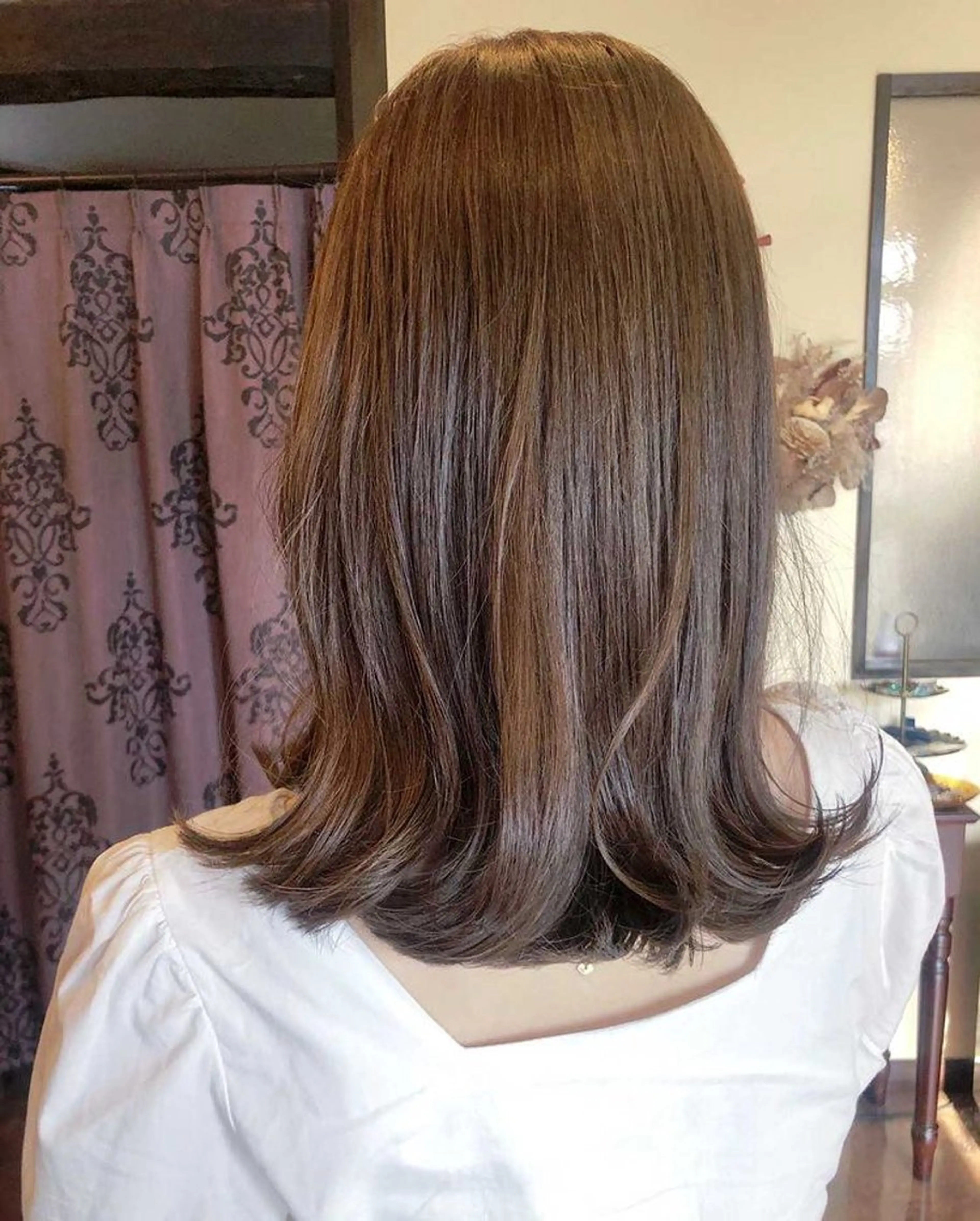 セミロング カット ヘアカラー ナチュラル/艶髪 /牧野 佑菜のヘアスタイル