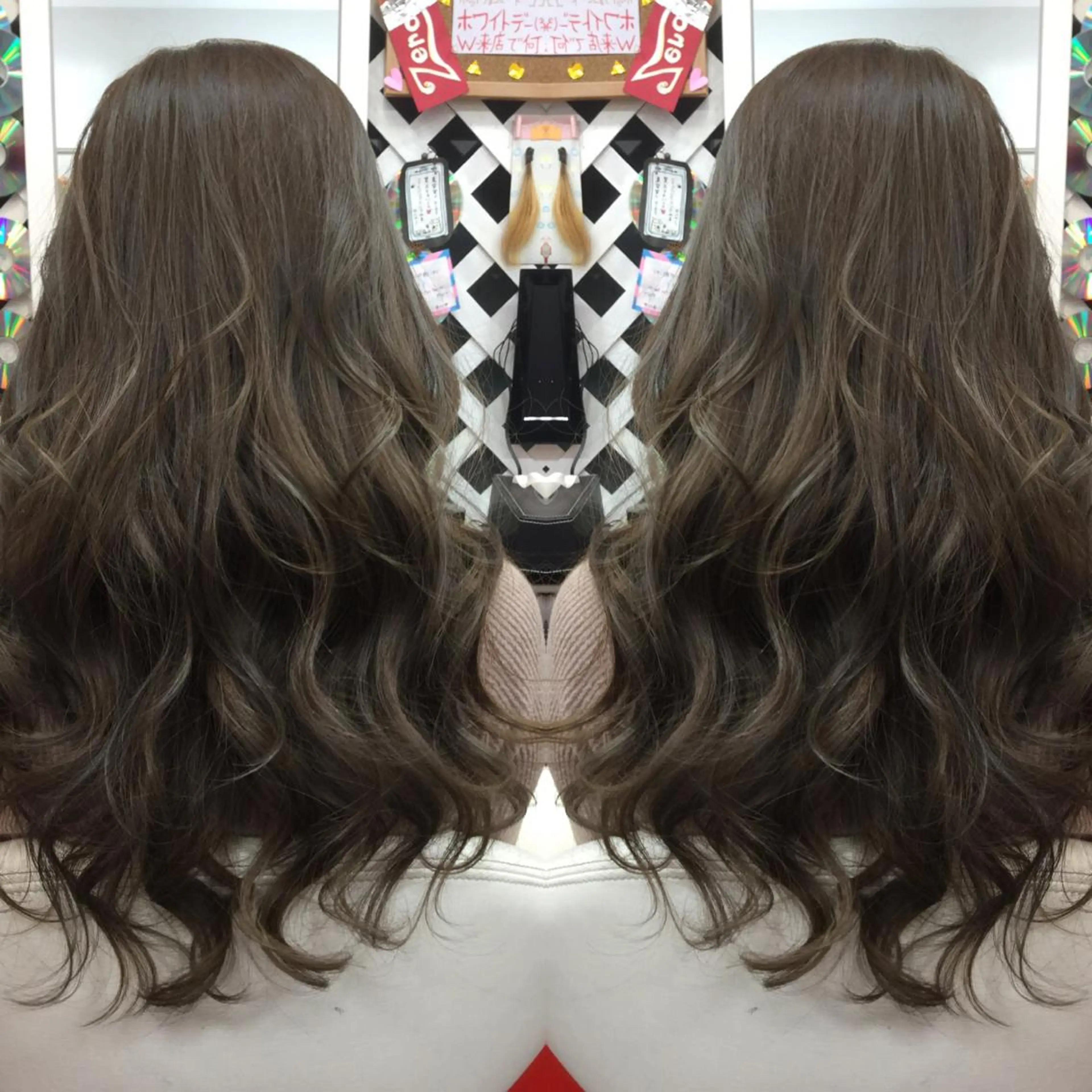 ロング カラー ベージュカラー ハイライトカラー ハイライト カット ヘアカラー トリートメント 加藤 直樹のヘアスタイル