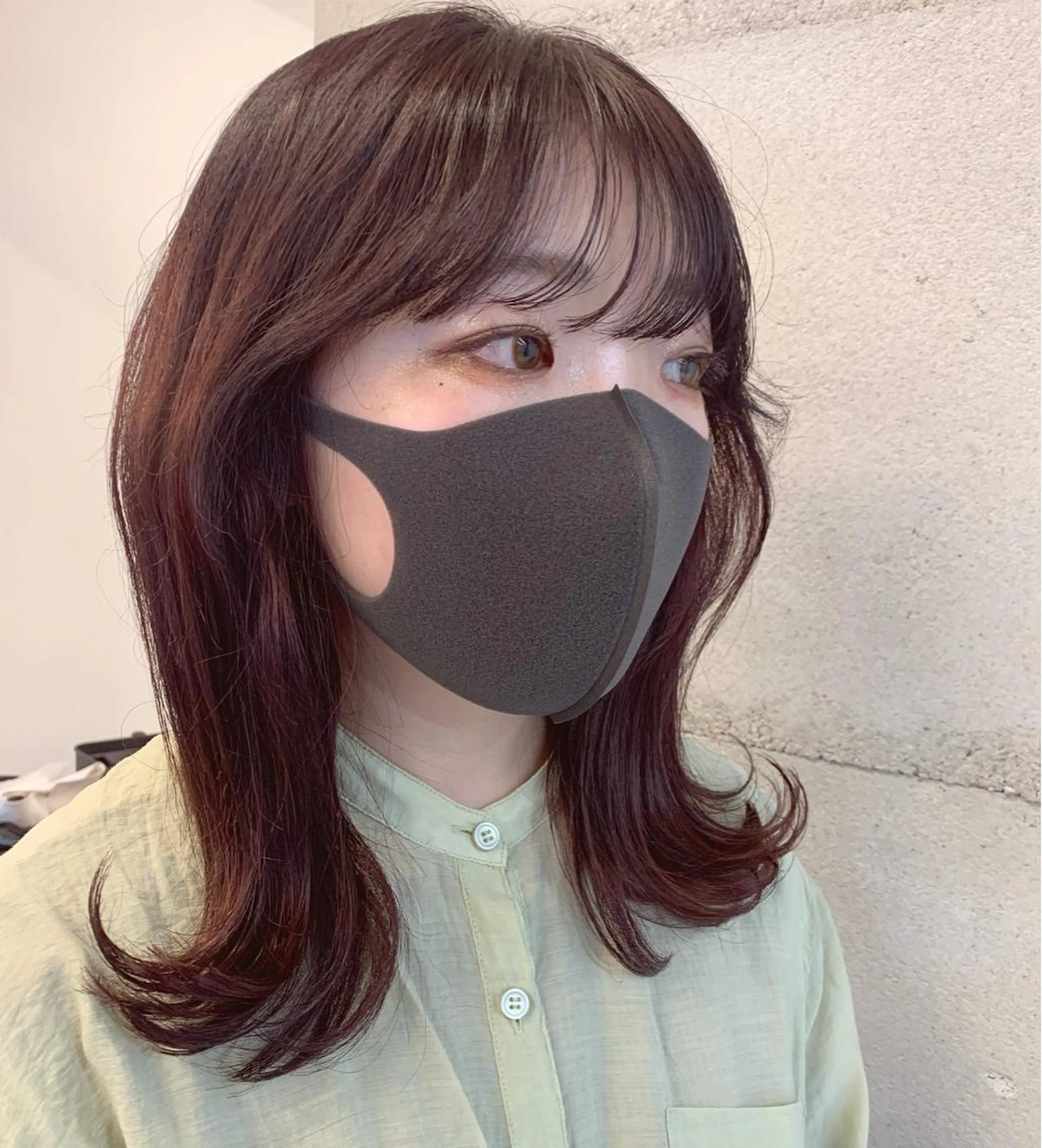 ミディアム カラー 透明感/オリーブ/ グレージュ/YUKAのヘアスタイル