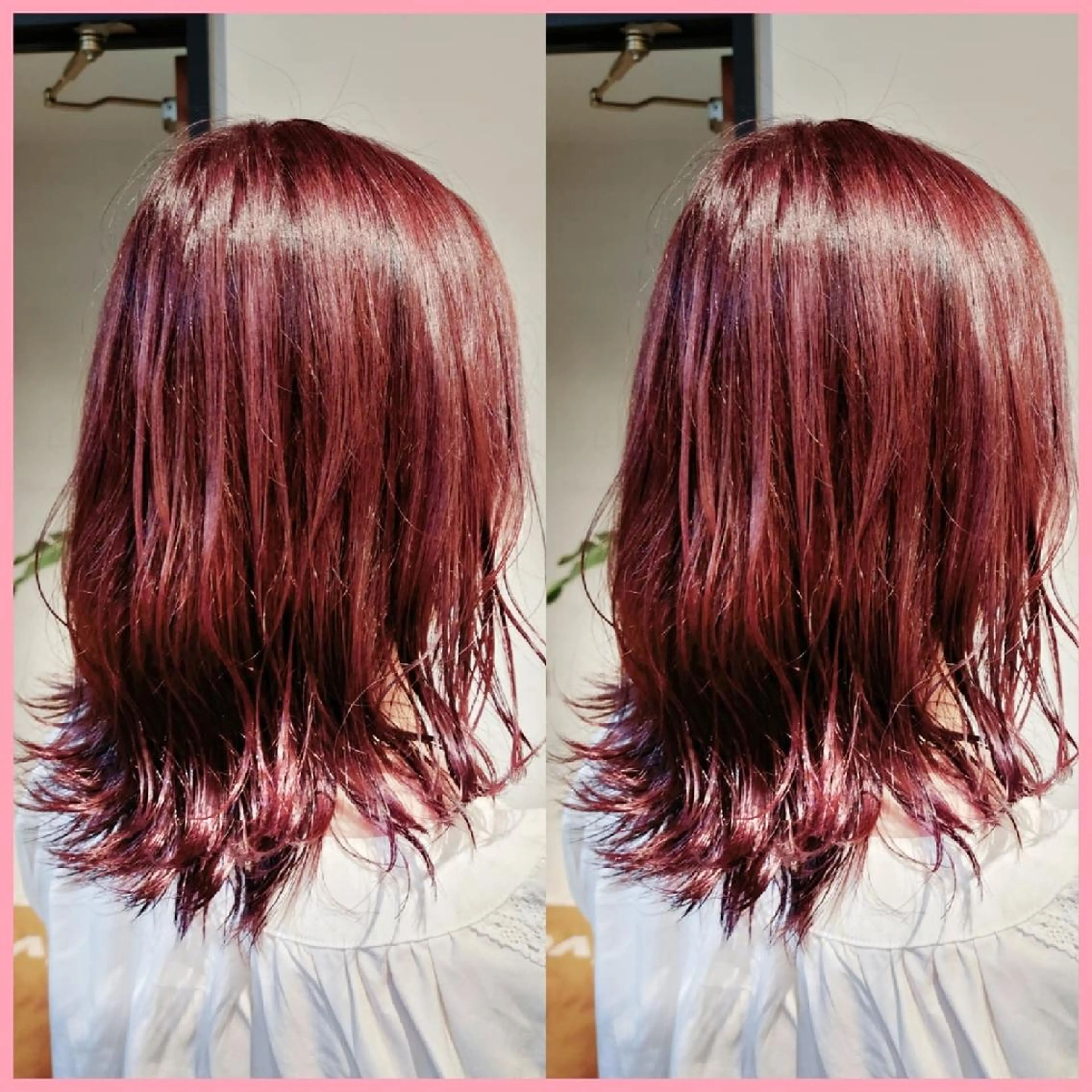 ミディアム カラー ブリーチ ブリーチなしカラー ピンクカラー 田中 孝征のヘアスタイル