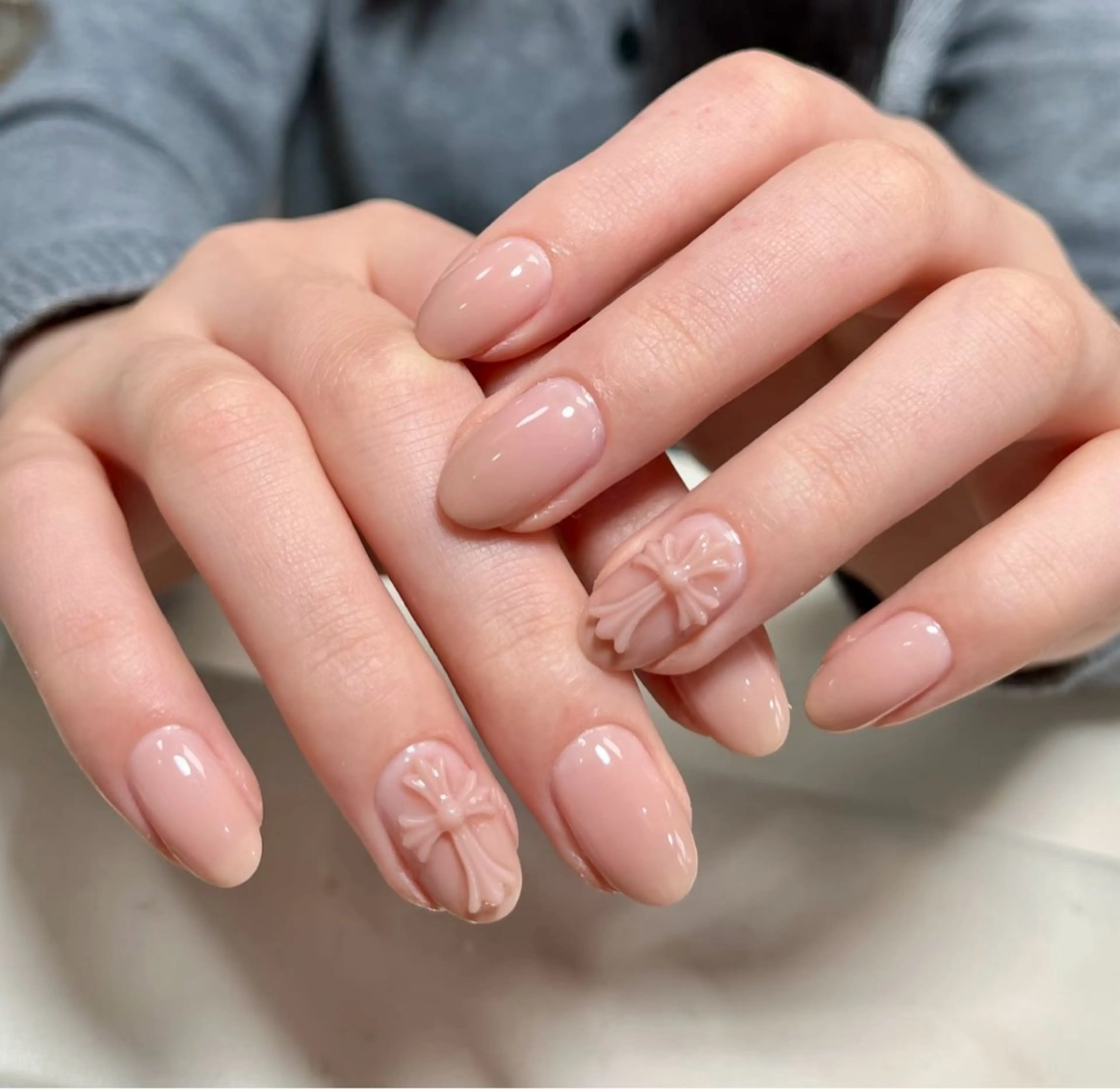 ネイル アートネイル チークネイル 長さ出し フレンチネイル ジェルネイル Yumi Nail Seiのネイルデザイン