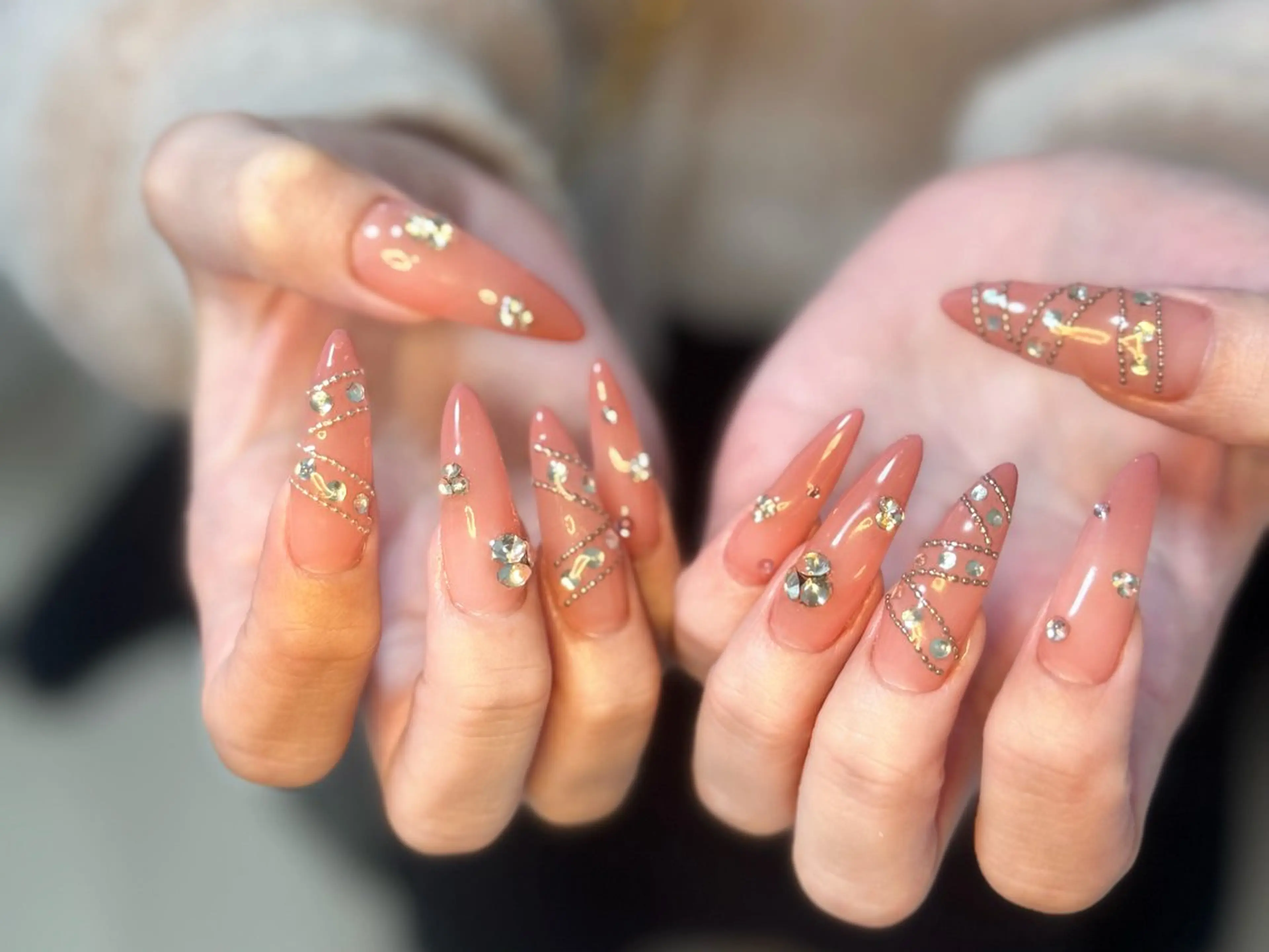 ネイル アートネイル オーロラネイル チークネイル フレンチネイル ガラスフレンチ ハンドネイル 🎀🎀YooLi Nail Salonのネイルデザイン