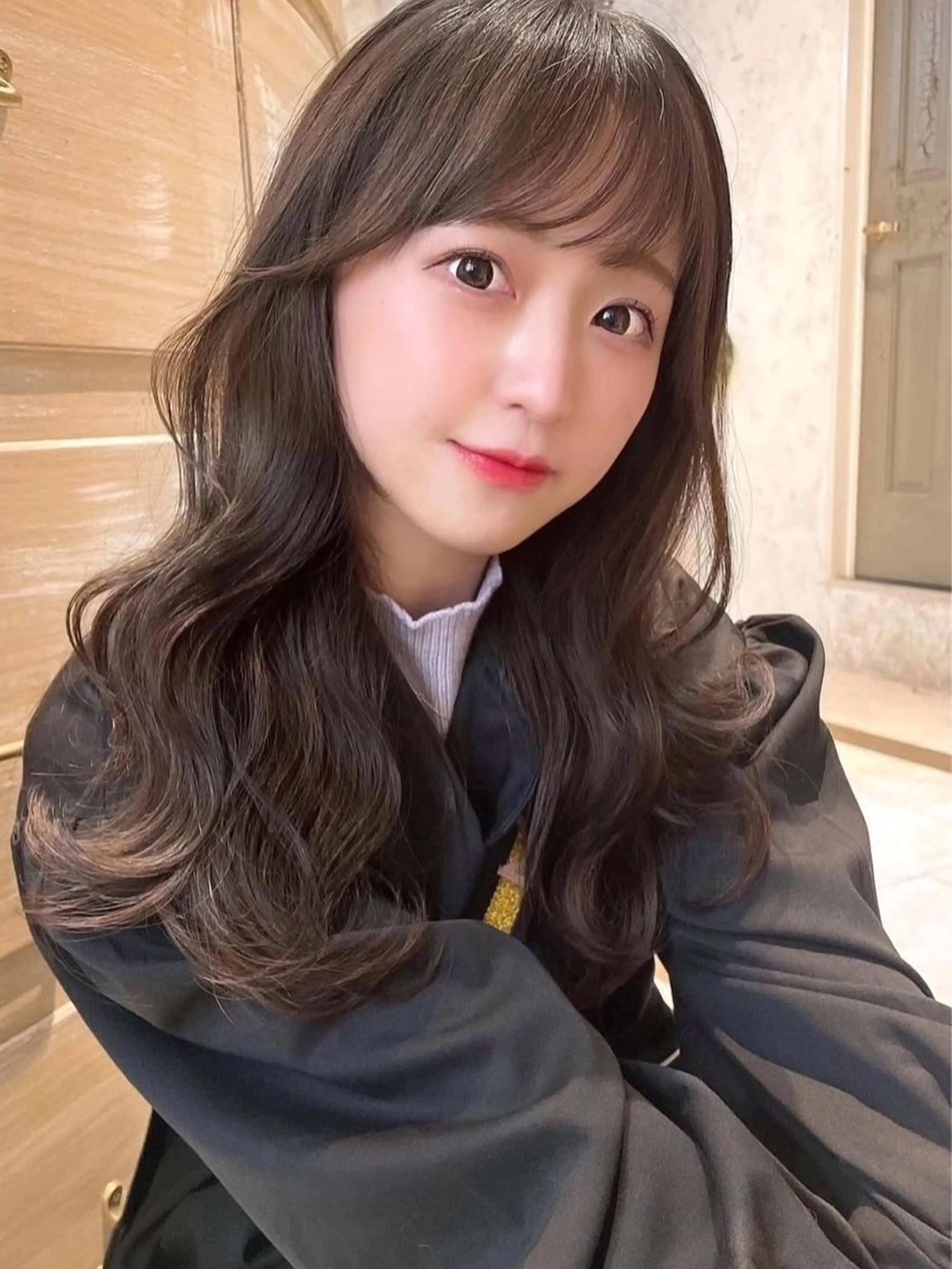 セミロング カラー カット ヘアカラー トリートメント 興津/韓国レイヤー ダブルカラー美髪縮毛のヘアスタイル