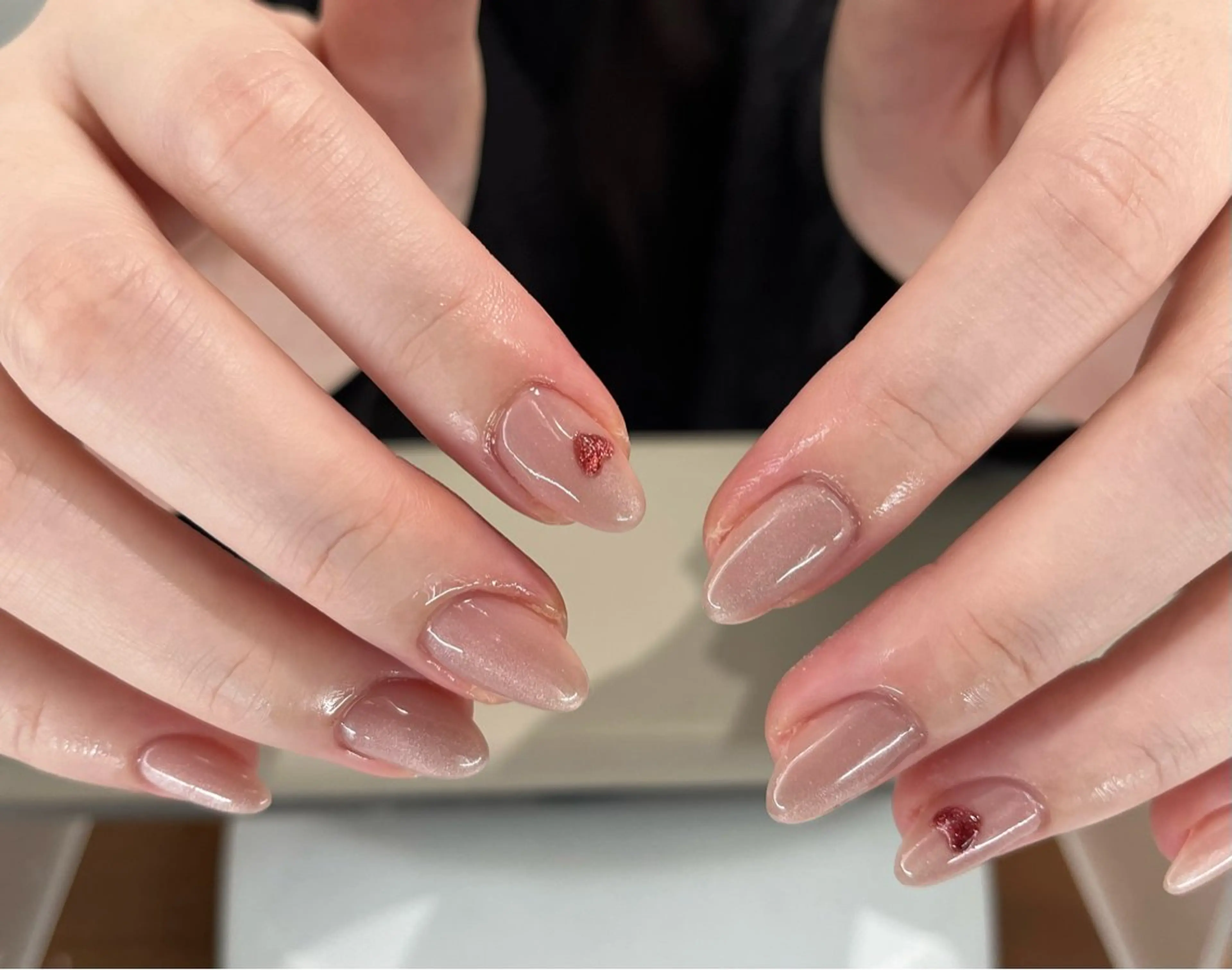 ネイル ハート ぷっくりネイル ハンドネイル Yarm As Etelのネイルデザイン