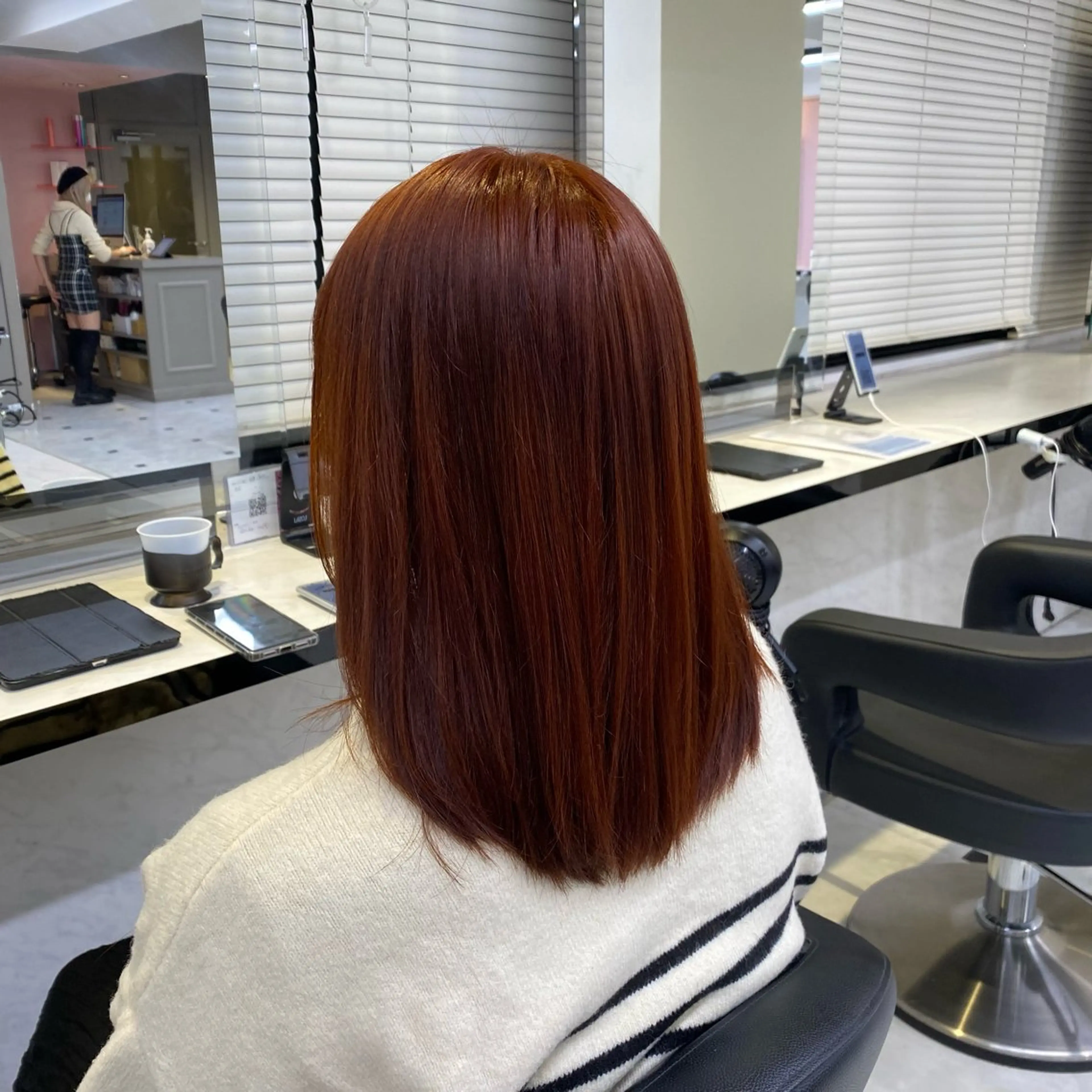 カラー ブリーチ ダブルカラー ブリーチなしカラー オレンジ ヘアカラー トリートメント ヘッドスパ ヘアセット 透明感ベージュカラー 🪞上野🪞AIのヘアスタイル