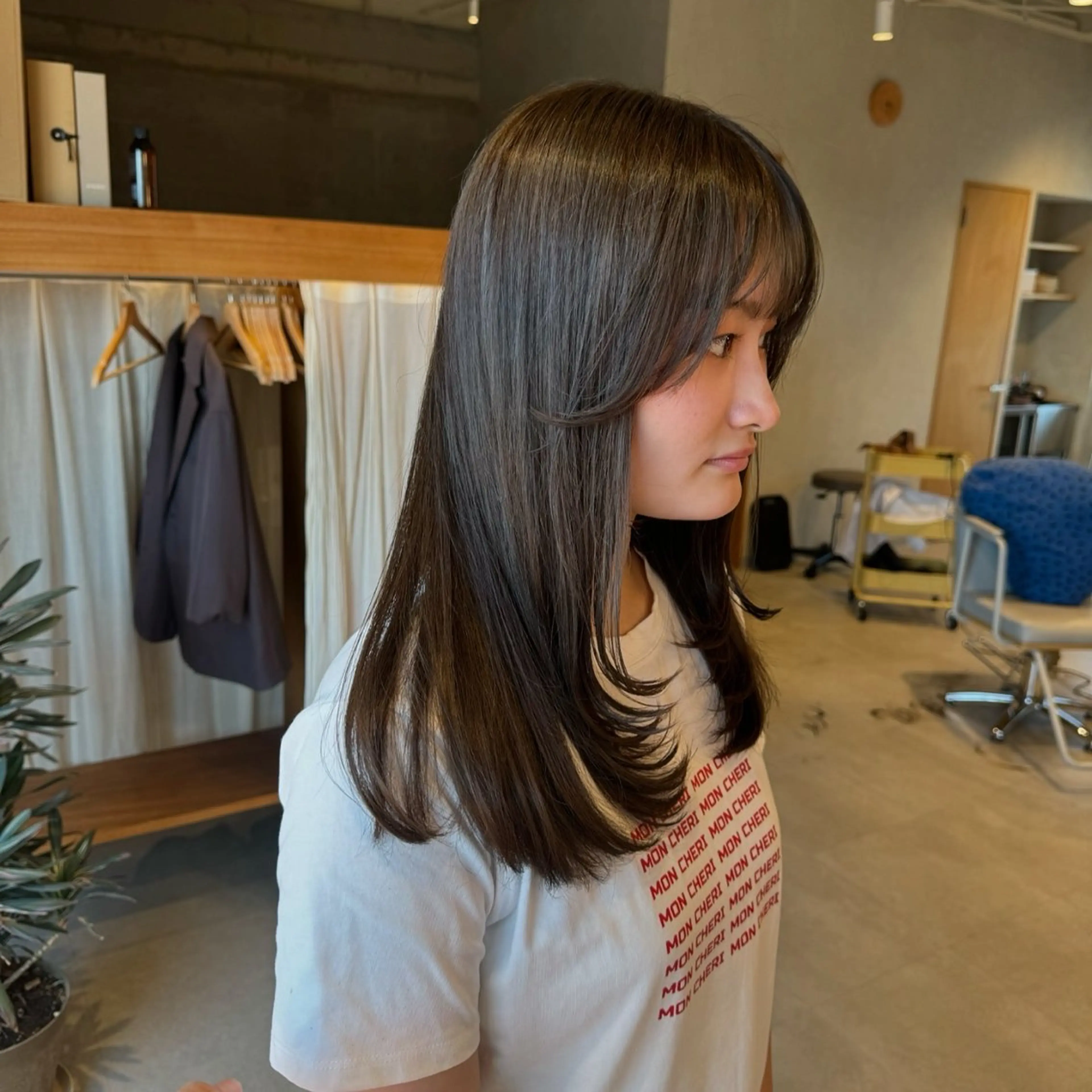 セミロング カラー レイヤーカット カット ヘアカラー トリートメント レイヤー/ボブパーマ /垢抜け/タクミのヘアスタイル