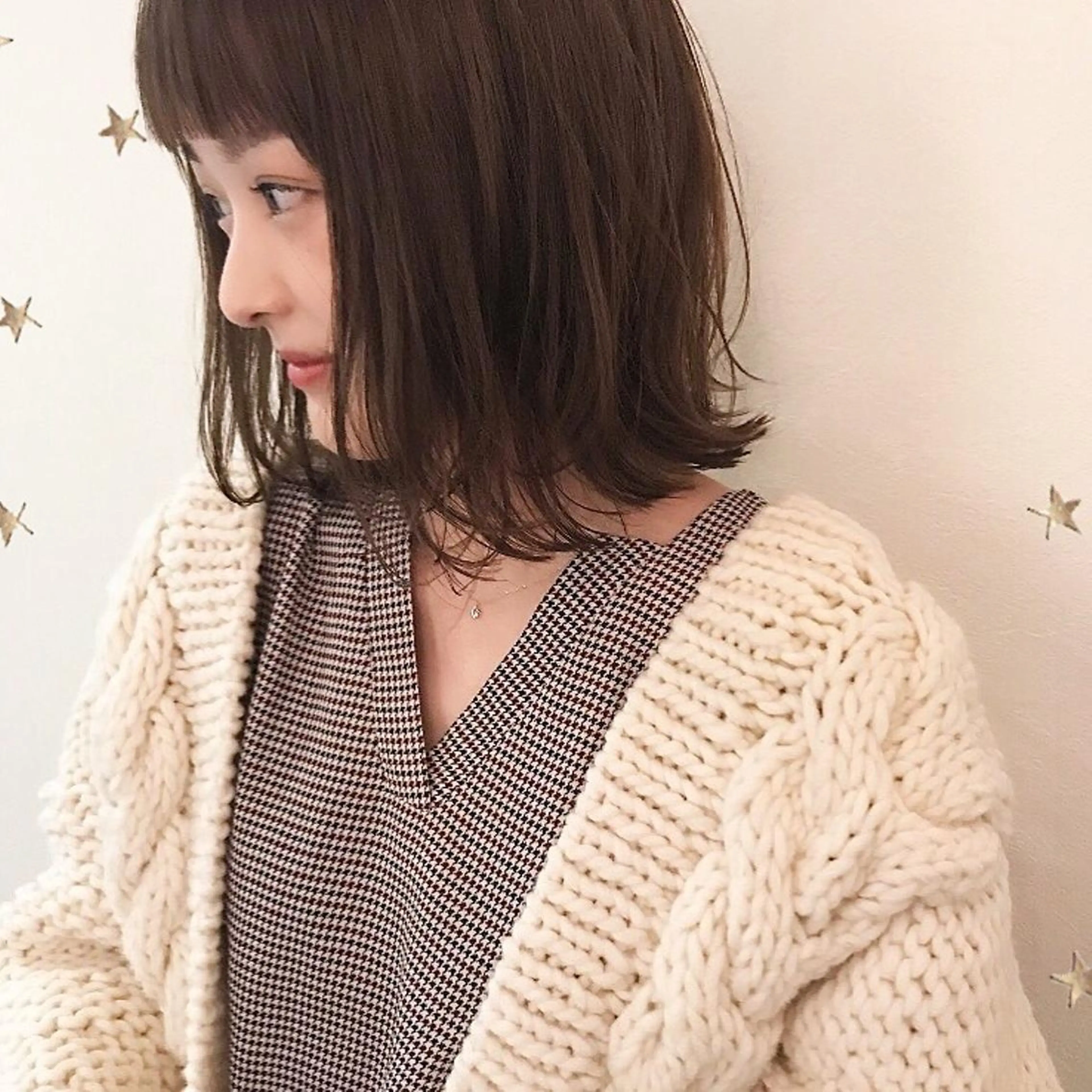 ミディアム カラー 市川 千夏のヘアスタイル