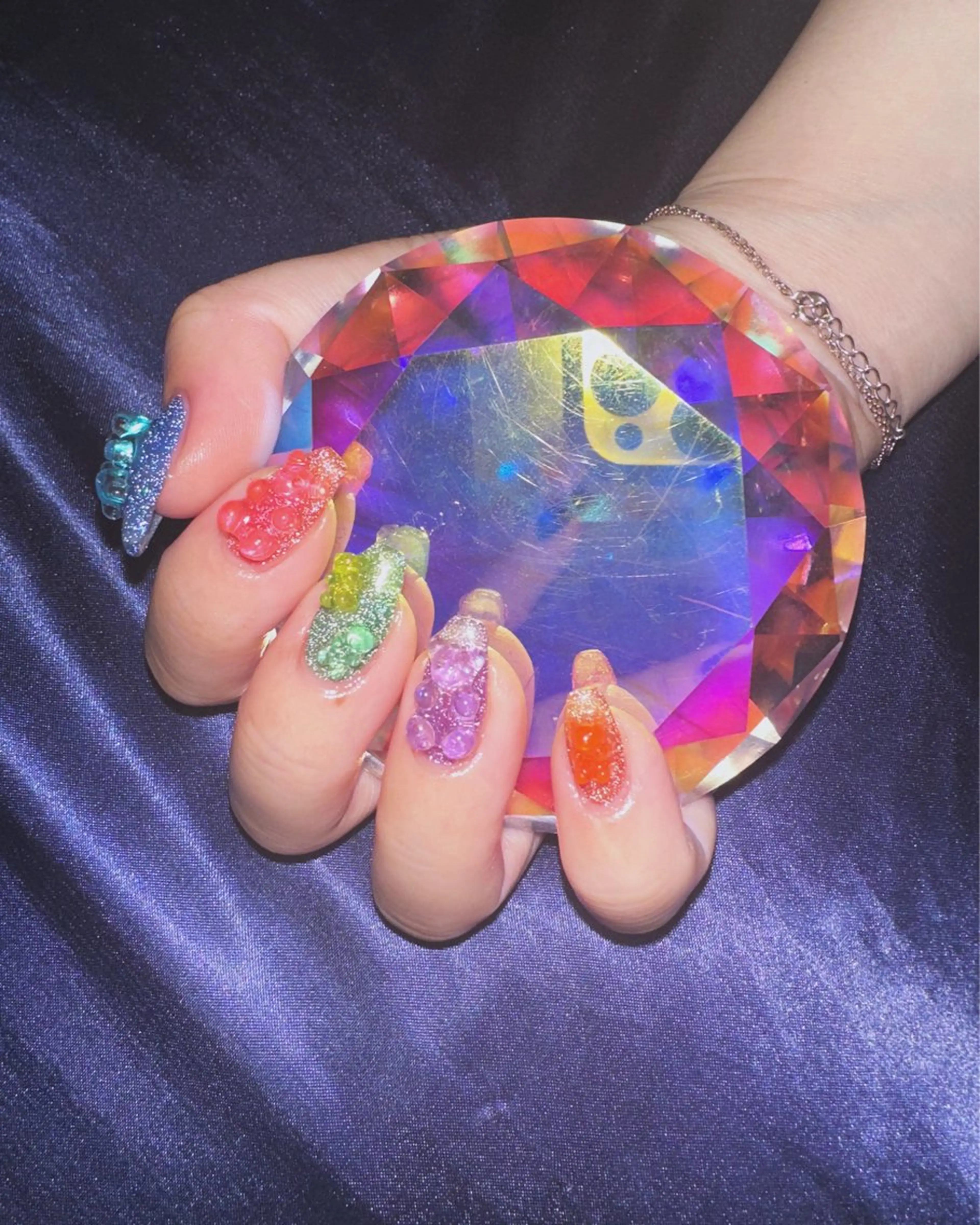 ネイル ブルー フラッシュネイル グリーン 持ち込み ピンク M Hのネイルデザイン